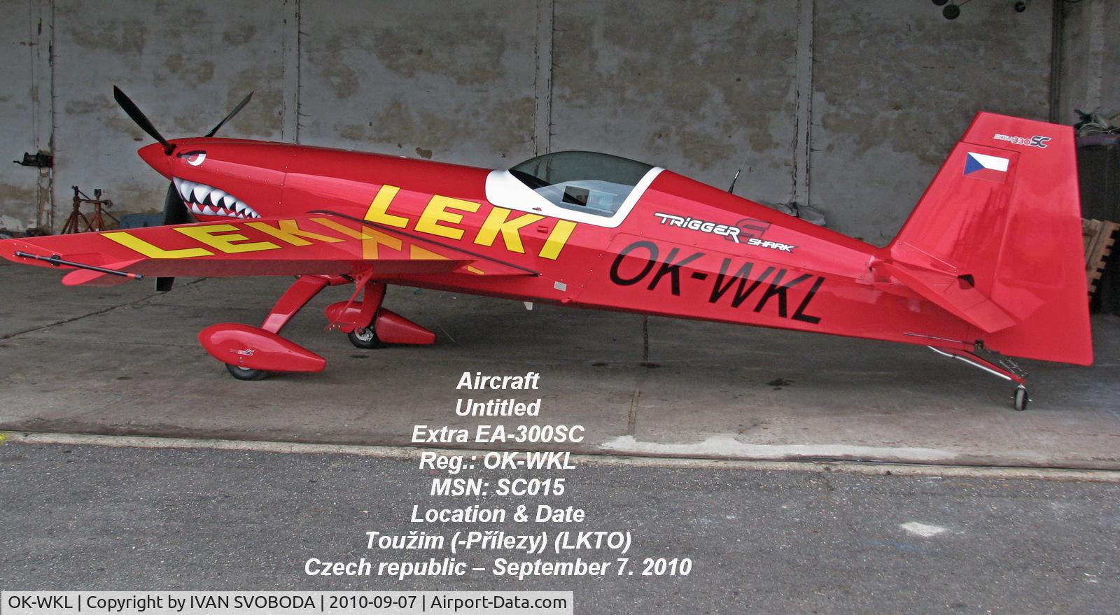 OK-WKL, Extra EA-330SC C/N 4021, Aircraft
Untitled
Extra EA-300SC
Reg.: OK-WKL
MSN: SC015
Location & Date
Toužim (-P?ílezy) (LKTO)
Czech republic – September 7. 2010