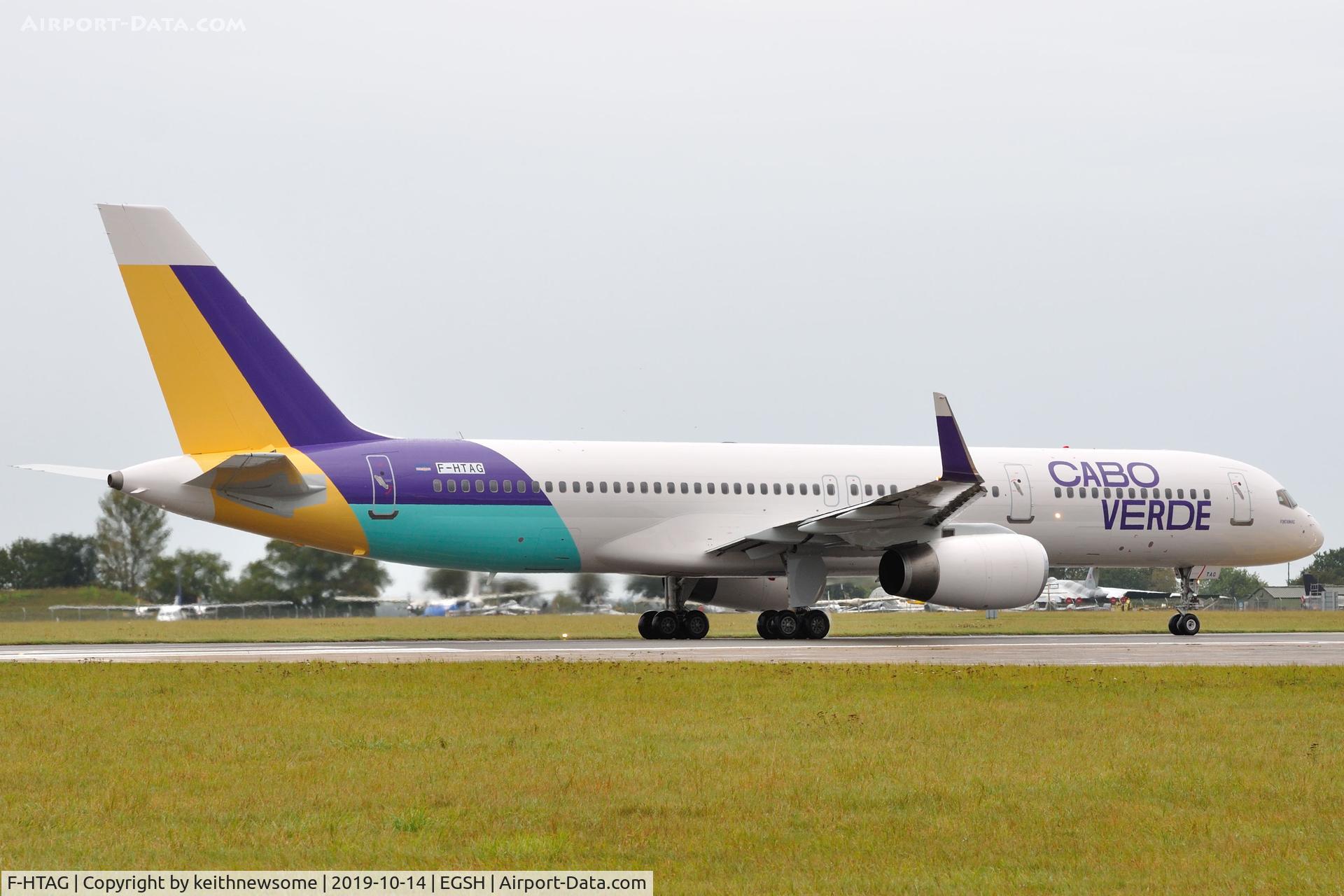 F-HTAG, 2000 Boeing 757-256 C/N 29307, Leaving Norwich for Reykjavik, Iceland. With Cabo Verde colour scheme.