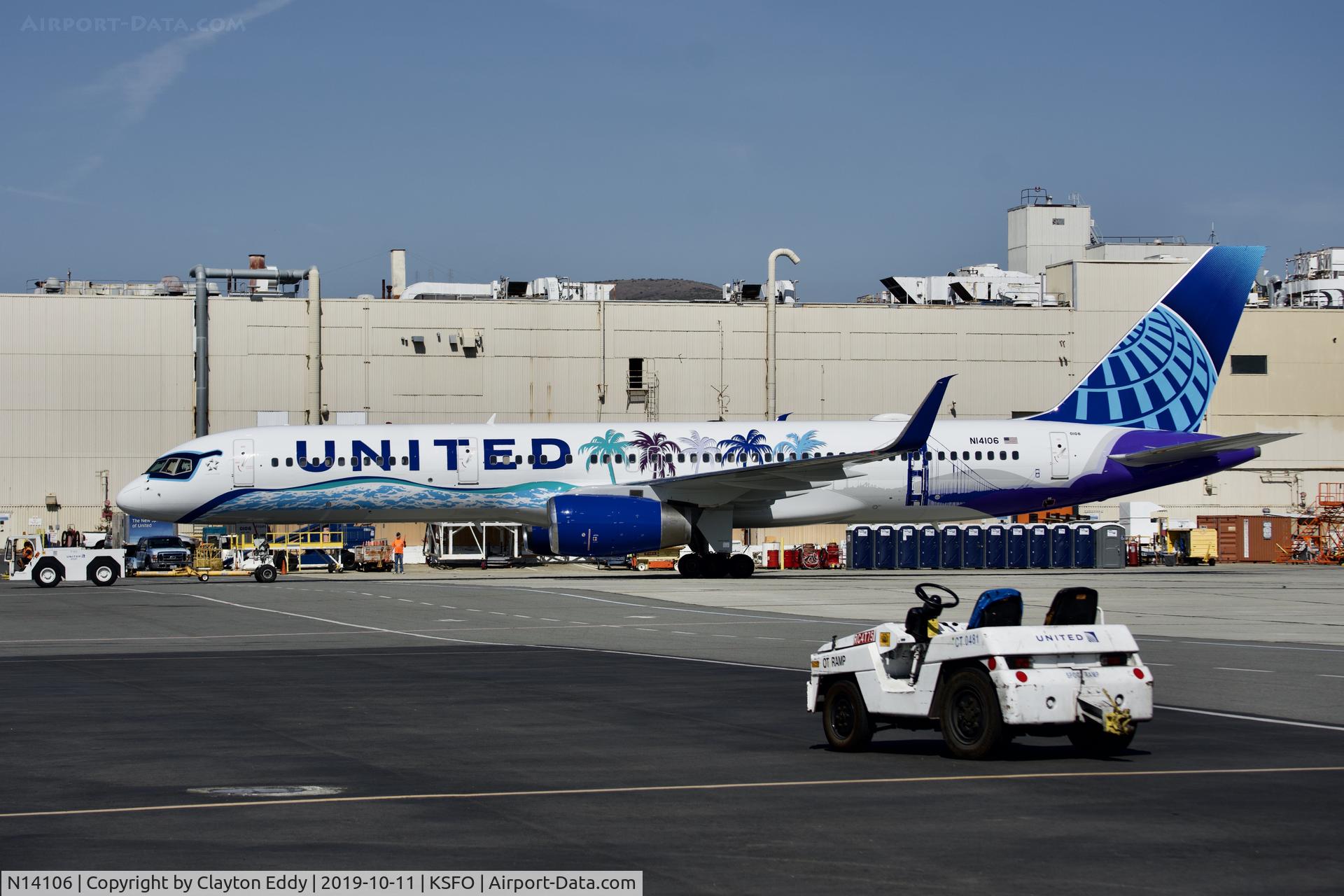 N14106, 1994 Boeing 757-224 C/N 27296, Her Art Here California SFO 2019.