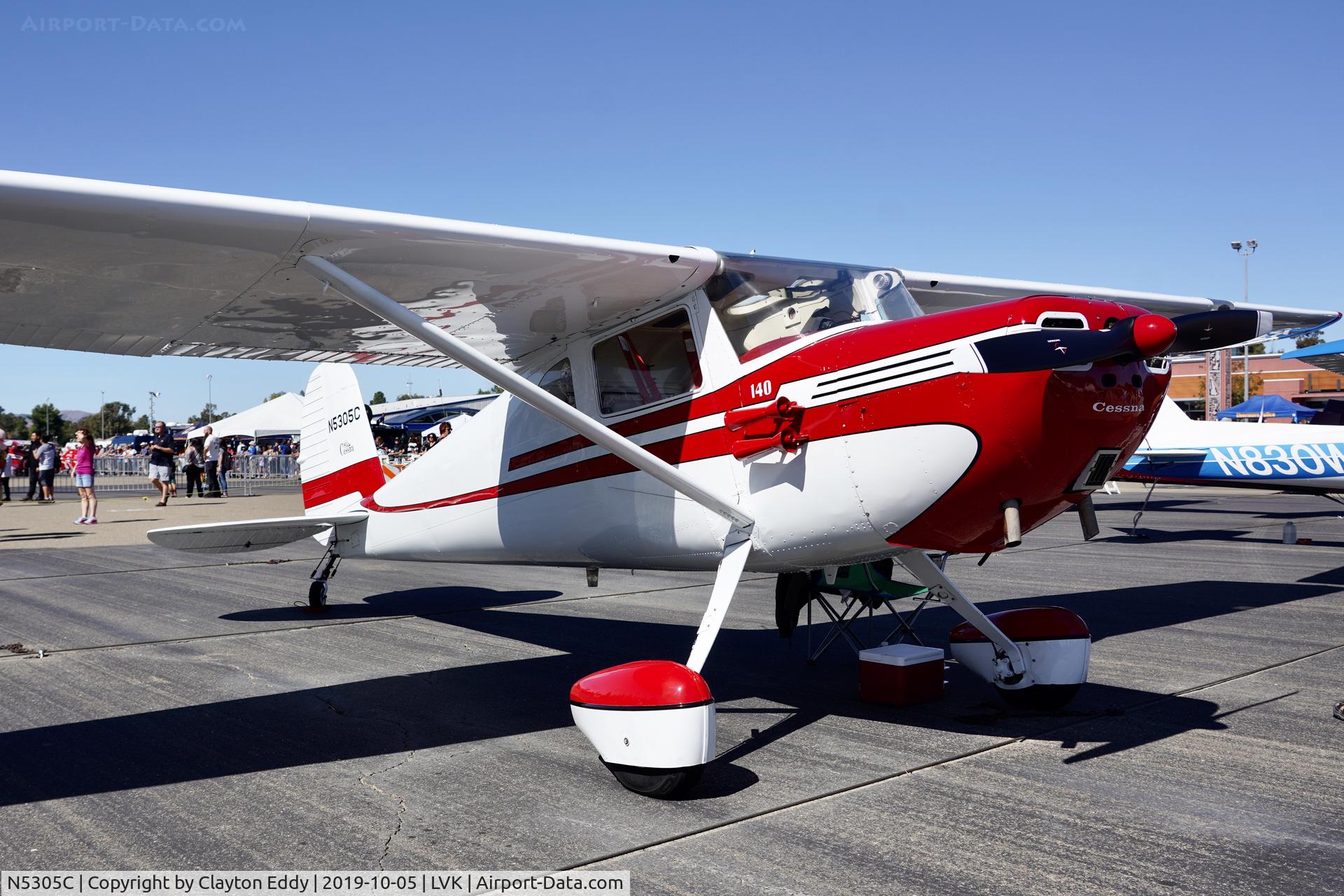 N5305C, 1950 Cessna 140A C/N 15425, Livermore airport airshow 2019.