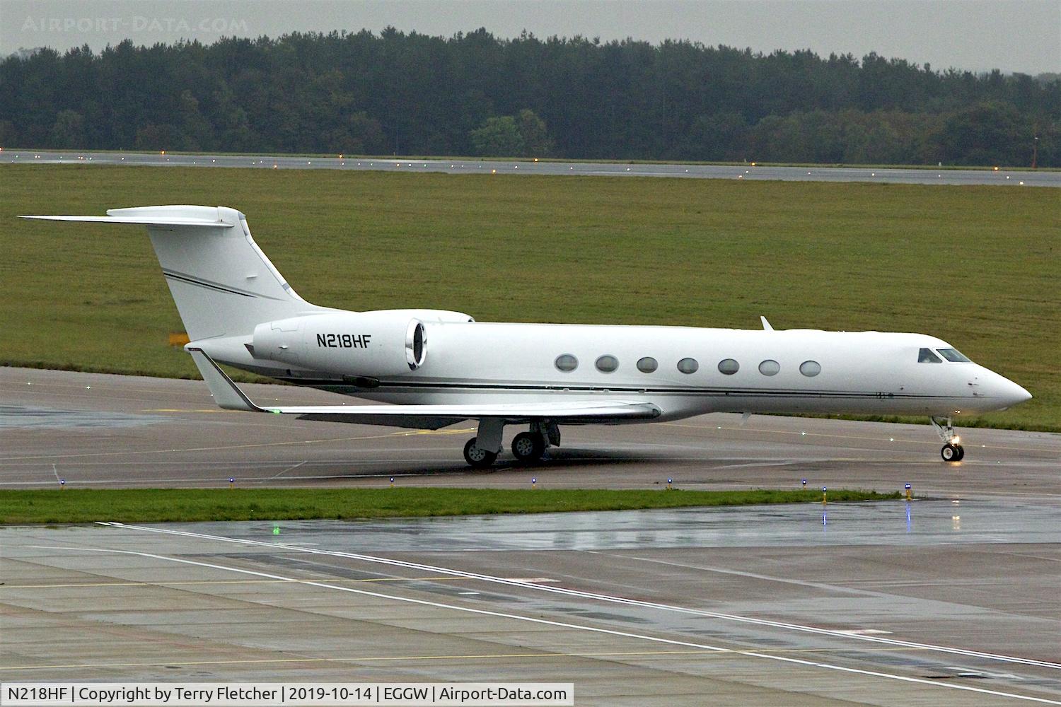 N218HF, 2018 Gulfstream Aerospace G550 C/N 5587, At Luton