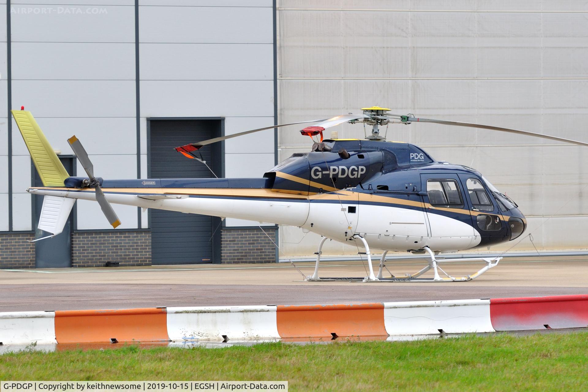 G-PDGP, 1983 Aerospatiale AS-355F-2 Ecureuil 2 C/N 5135, Parked in a corner.