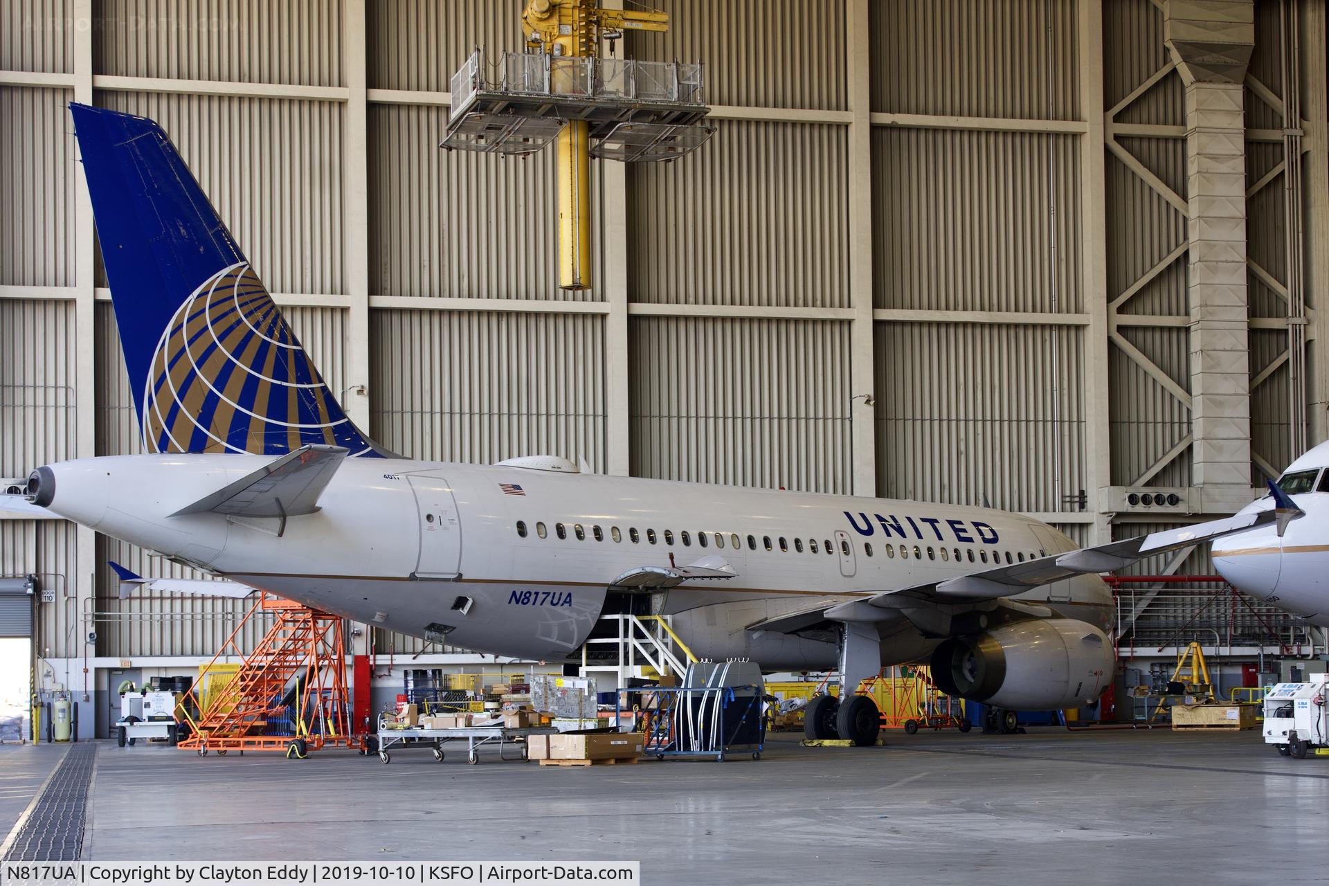N817UA, 1998 Airbus A319-131 C/N 873, SFO 2019.