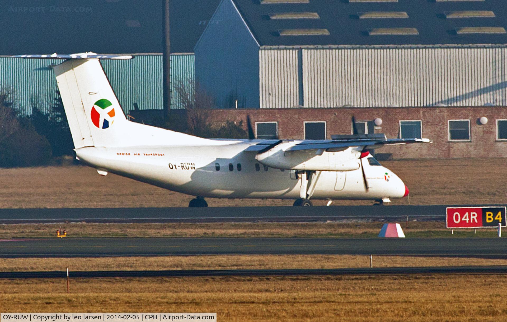 OY-RUW, 1986 De Havilland Canada DHC-8-102 Dash 8 C/N 060, Copenhagen 5.2.2014
