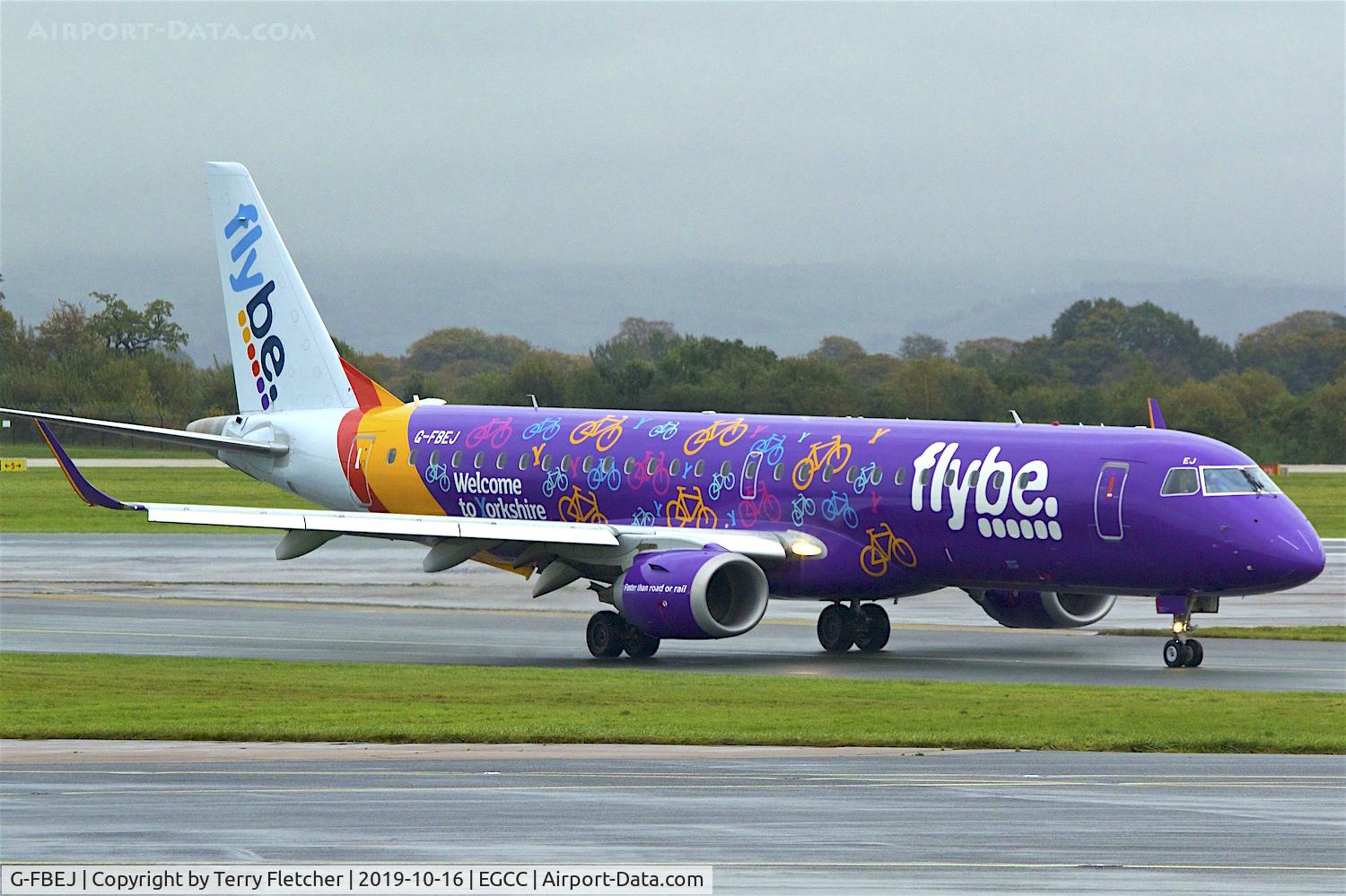 G-FBEJ, 2007 Embraer 195LR (ERJ-190-200LR) C/N 19000155, At Manchester