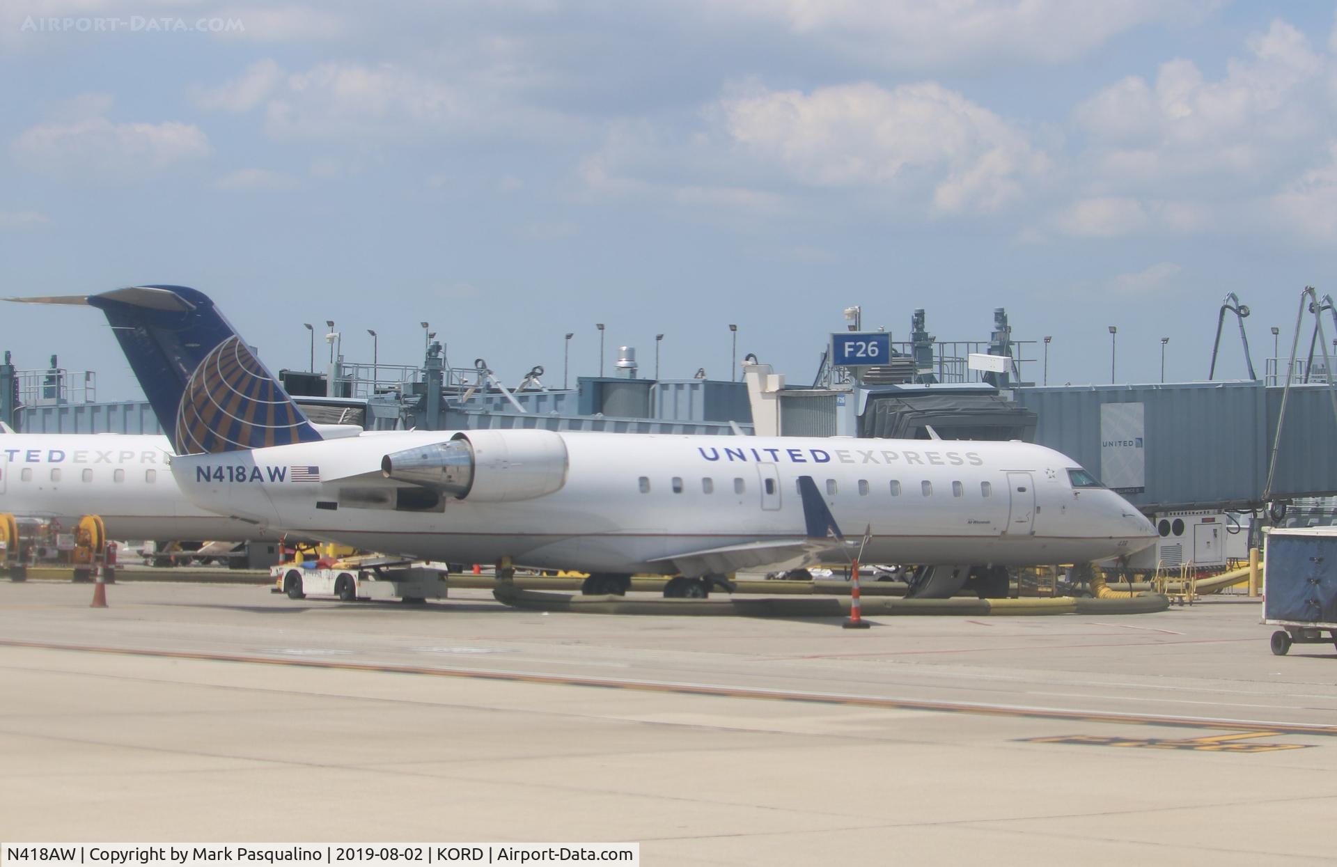 N418AW, 2002 Bombardier CRJ-200LR (CL-600-2B19) C/N 7618, CL-600-2B19