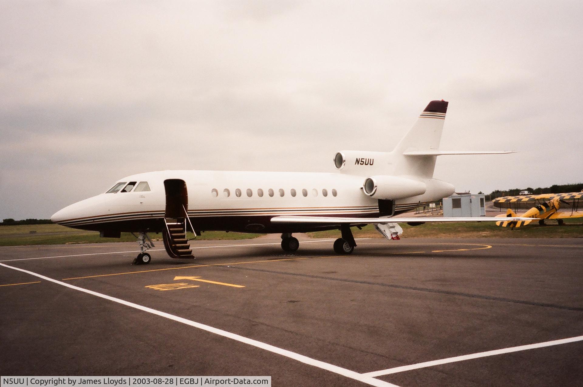 N5UU, 1994 Dassault Falcon 900B C/N 133, Parked up at Gloucestershire Airport on 28th August 2003.