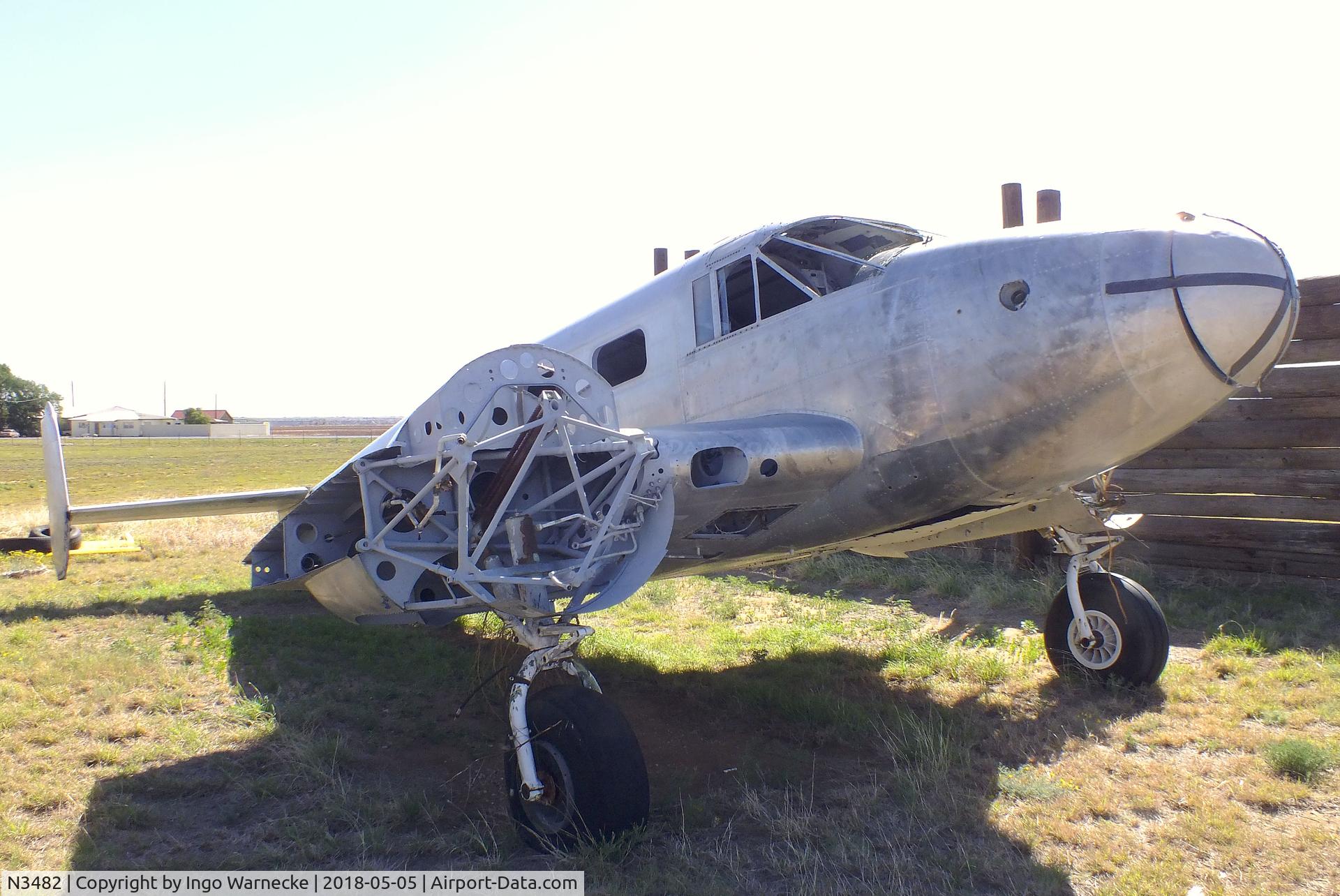 N3482, Beech UC-45J Expeditor C/N 029659, Beechcraft UC-45J Expeditor, former SNB-2 Navigator, minus wings and engines to be restored as JRB-1 at the Texas Air Museum Caprock Chapter, Slaton TX