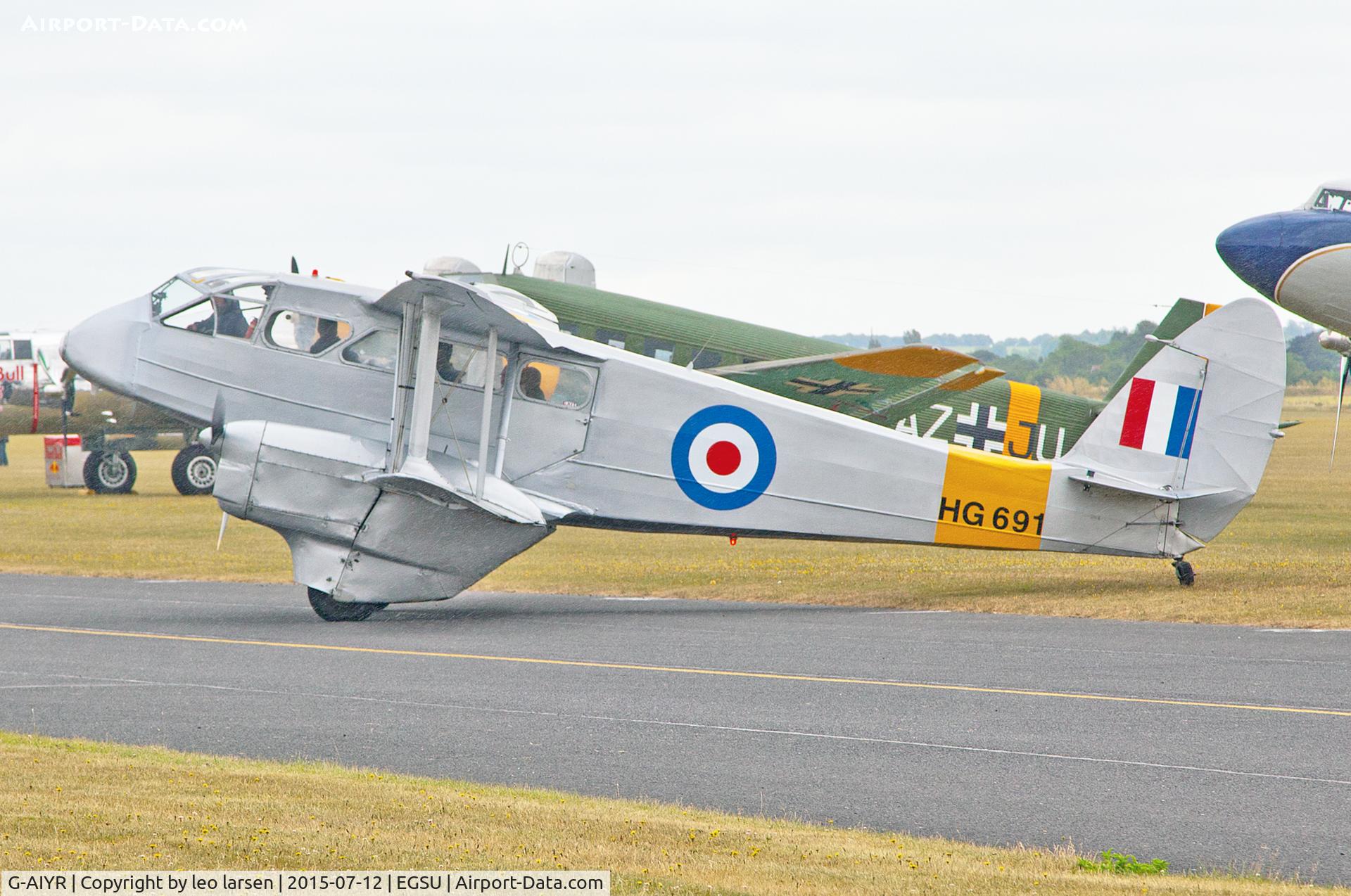 G-AIYR, 1943 De Havilland DH-89A Dominie/Dragon Rapide C/N 6676, Duxford 12.7.2015