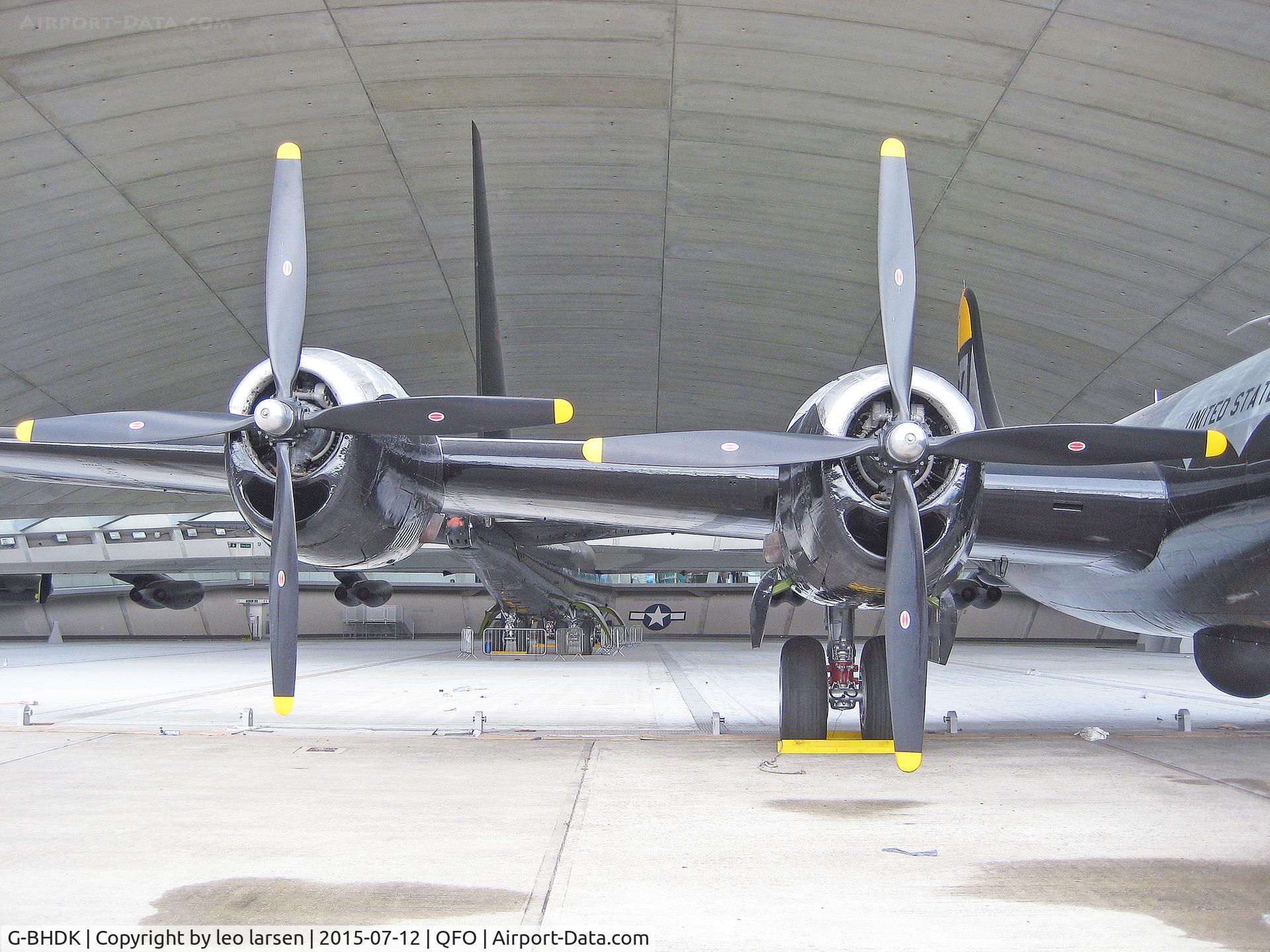 G-BHDK, 1945 Boeing B-29A Superfortress C/N 11225, Duxford 12.7.2015 .Wright R-3350-23 
2200 HP.Hamilton-Standard four-blade airscrews
5 meters diameter.