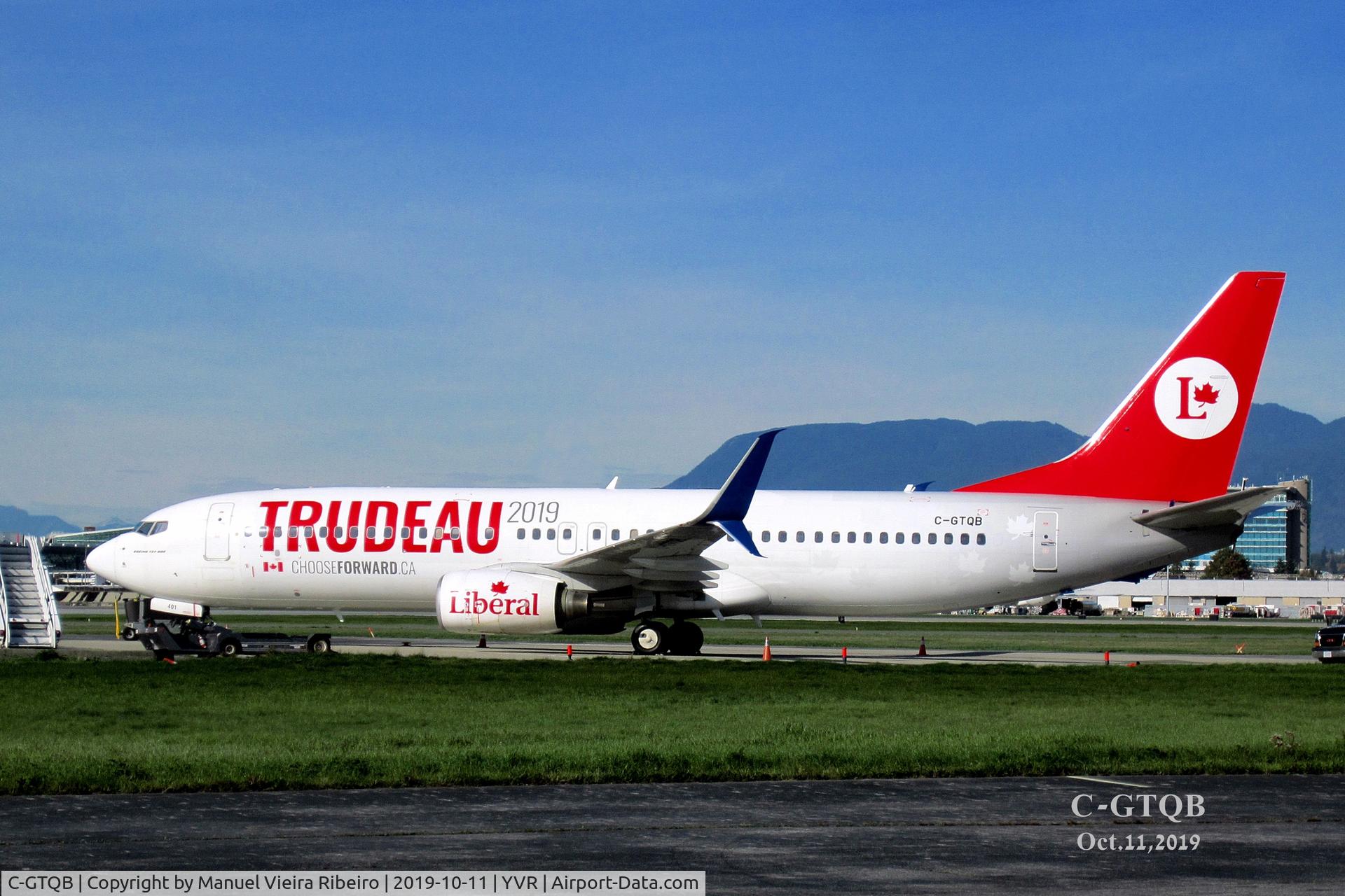 C-GTQB, 2006 Boeing 737-8Q8 C/N 30696, Justin Trudeau 2019 campaign aircraft