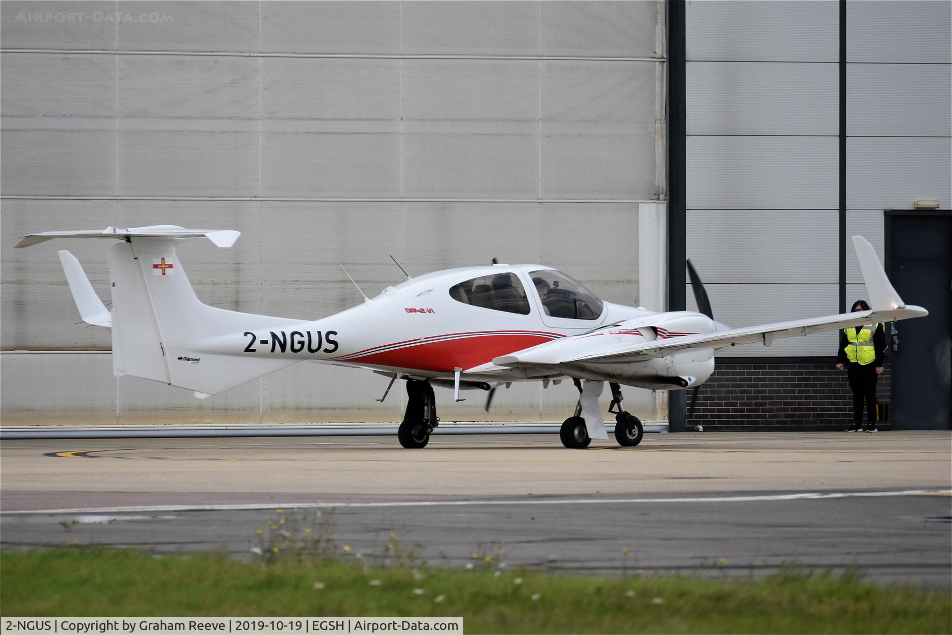 2-NGUS, Diamond DA 42-NG Twin Star C/N 42.N116, Parked at Norwich.