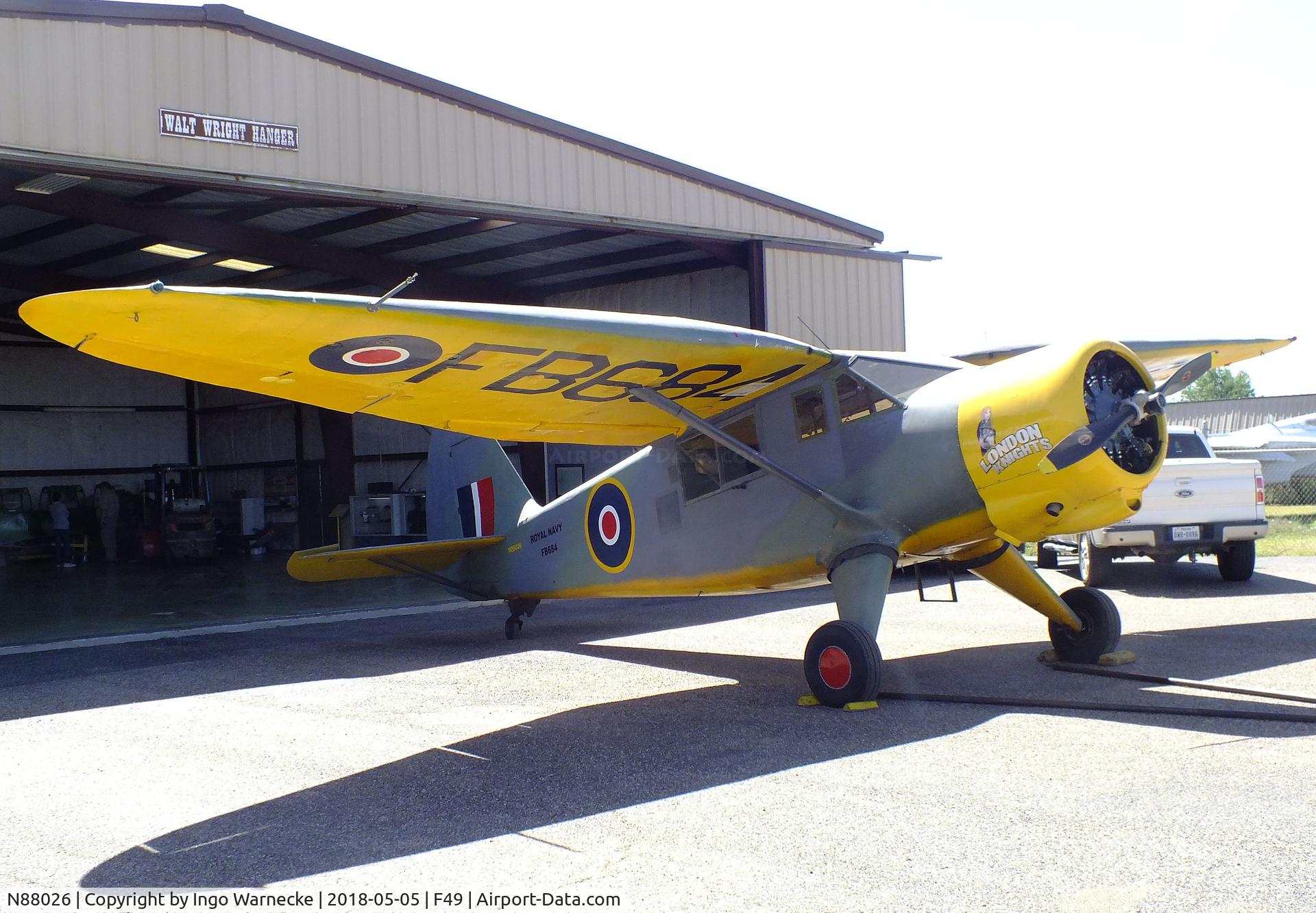 N88026, 1944 Stinson Vultee V77 C/N 77-411, Stinson AT-19 Reliant (Vultee V-77) at the Texas Air Museum Caprock Chapter, Slaton TX