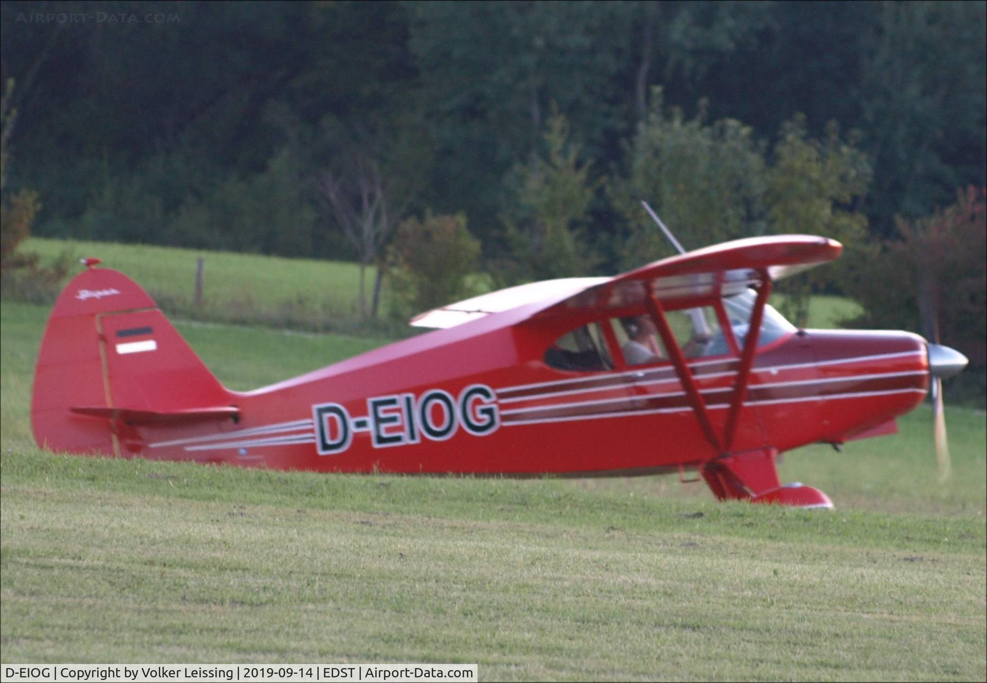 D-EIOG, 1949 Piper PA-16 Clipper Clipper C/N 16-500, taxi to parking