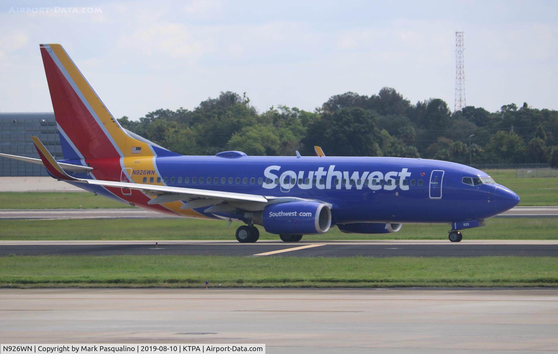 N926WN, 2008 Boeing 737-7H4 C/N 36629, Boeing 737-7H4