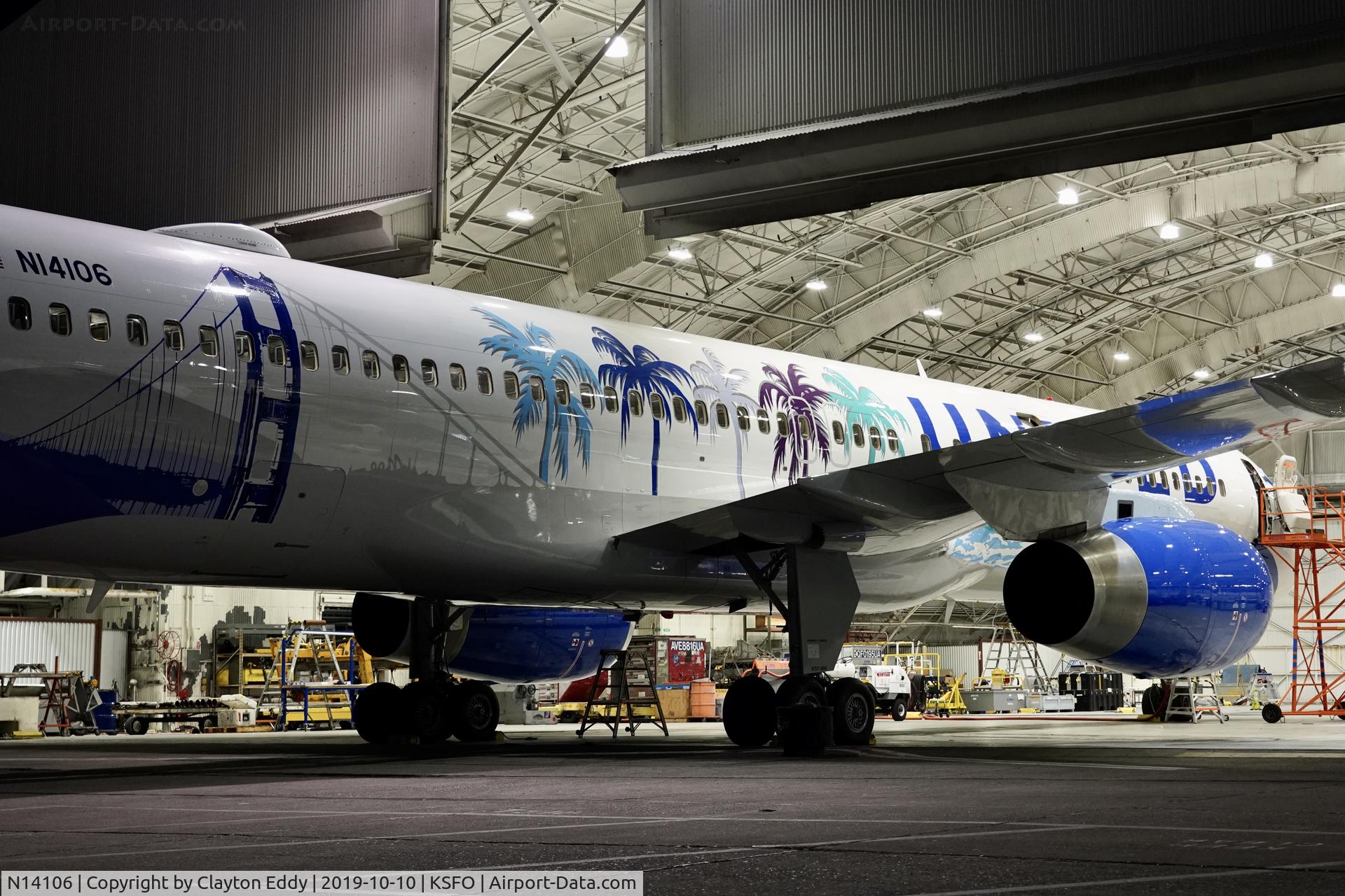 N14106, 1994 Boeing 757-224 C/N 27296, Her Art Here California SFO 2019.