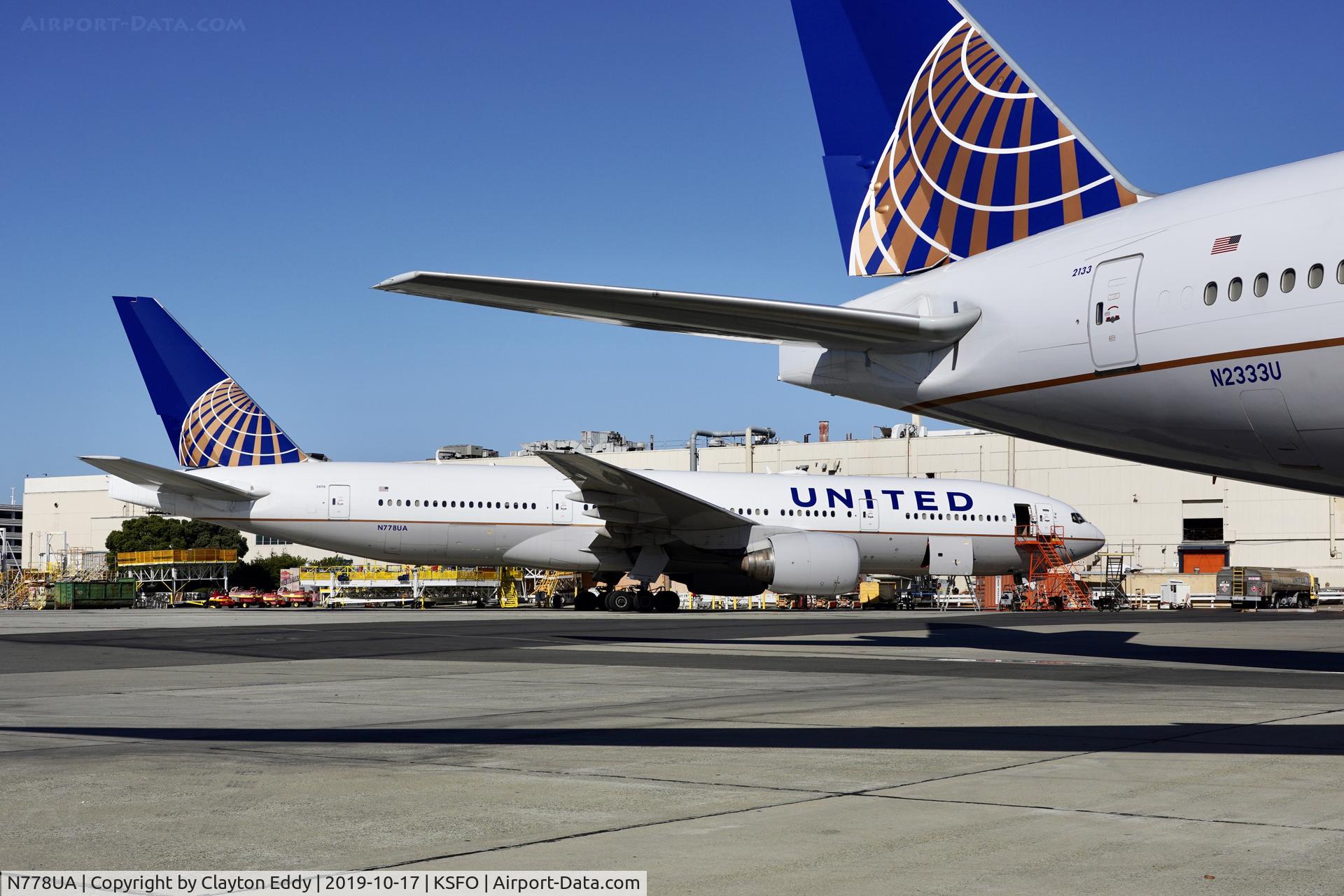 N778UA, 1996 Boeing 777-222 C/N 26940, SFO 2019.