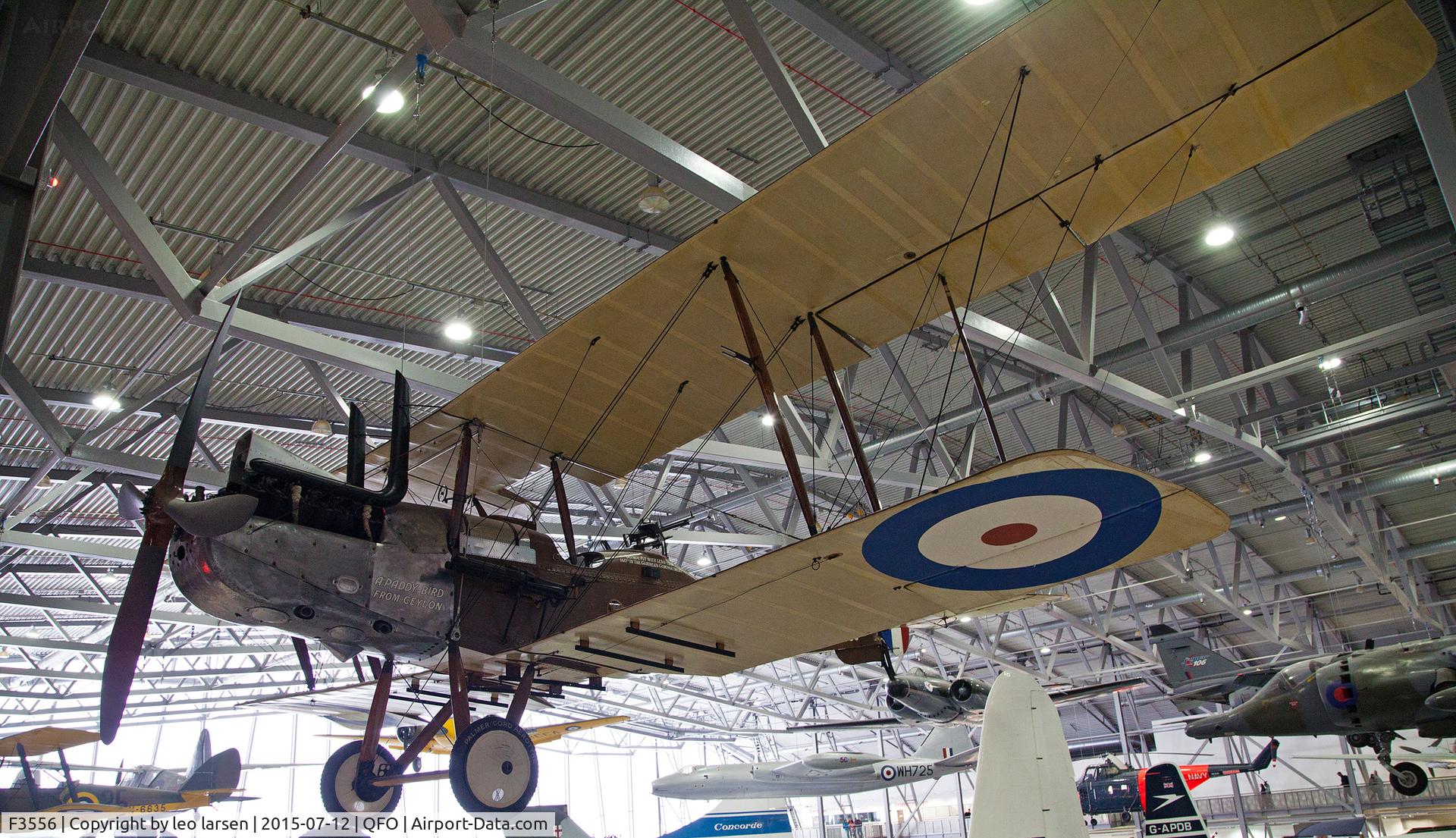 F3556, 1918 Royal Aircraft Factory RE-8 C/N Not found F3556, Duxford Museum 12.7.2015