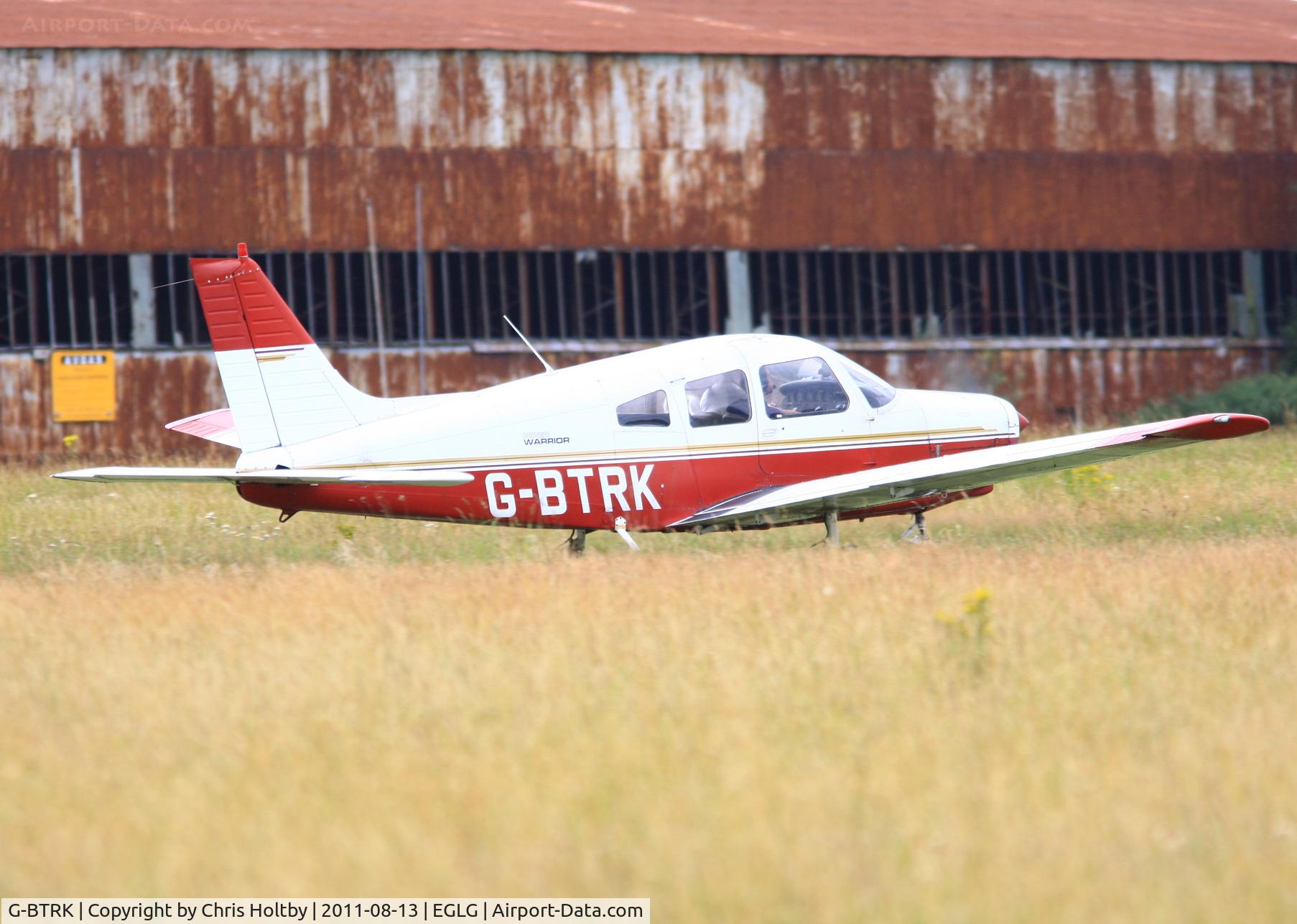 G-BTRK, 1982 Piper PA-28-161 Cherokee Warrior III C/N 28-8216206, At Panshanger Aerodrome before it was closed down in 2014.