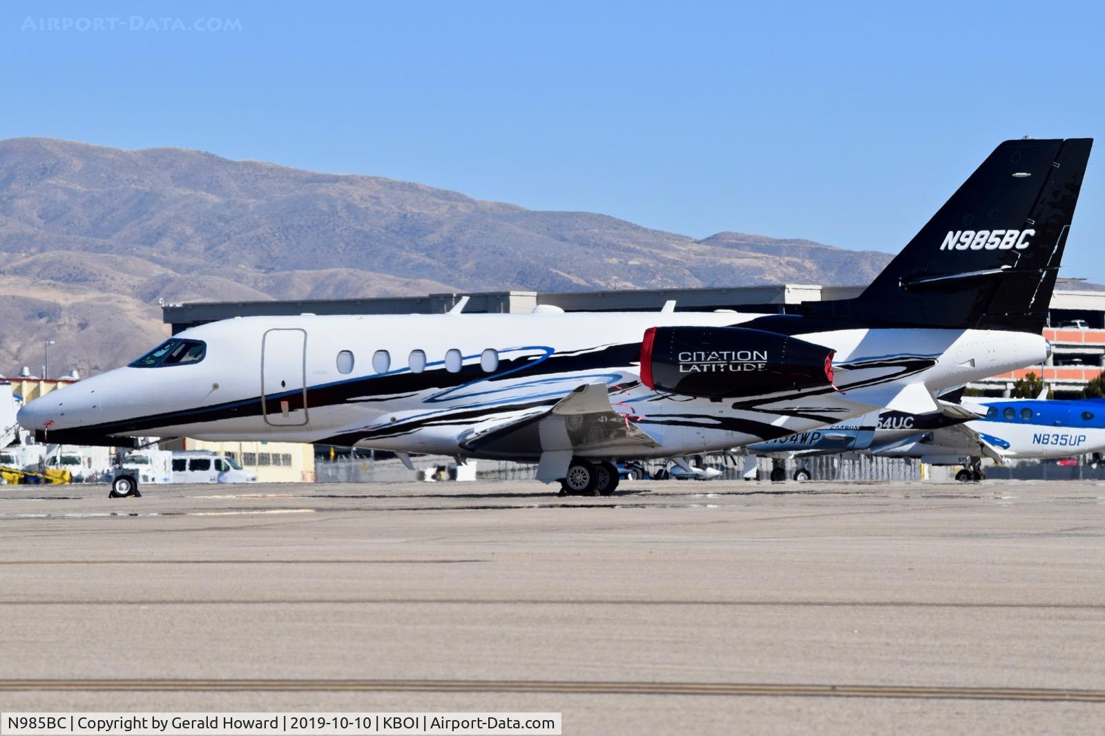 N985BC, 2015 Cessna 680A Citation Latitude C/N 680A-0009, Parked on north GA ramp.