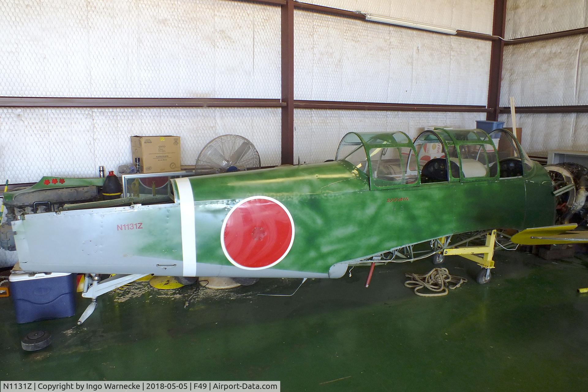 N1131Z, 1965 Fairchild Funk M-62C F-23A C/N 9, Funk F-23A, converted to represent a Mitsubishi Ki-51 SONJA, awaiting repair at the Texas Air Museum Caprock Chapter, Slaton TX