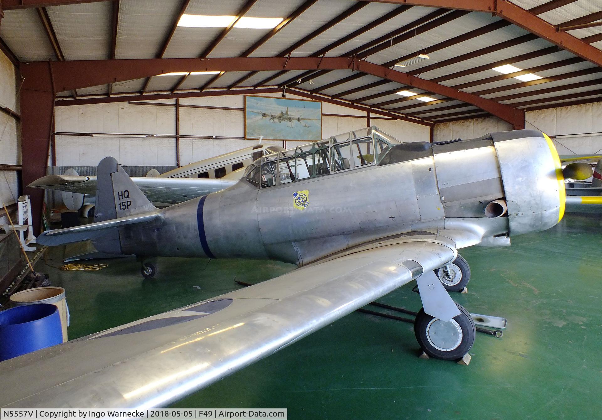 N5557V, 1949 North American AT-6G Texan C/N 168-257 (49-3153), North American AT-6G Texan at the Texas Air Museum Caprock Chapter, Slaton TX