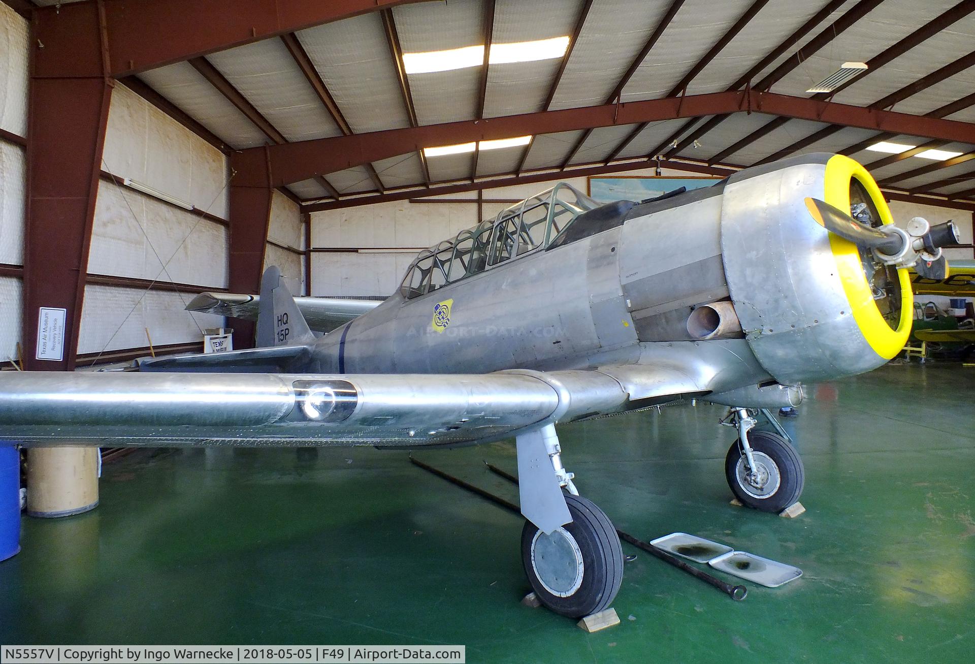 N5557V, 1949 North American AT-6G Texan C/N 168-257 (49-3153), North American AT-6G Texan at the Texas Air Museum Caprock Chapter, Slaton TX
