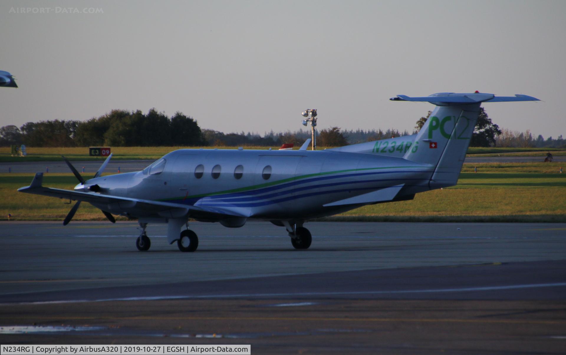 N234RG, 2003 Pilatus PC-12/45 C/N 520, Parked on Saxon ramp