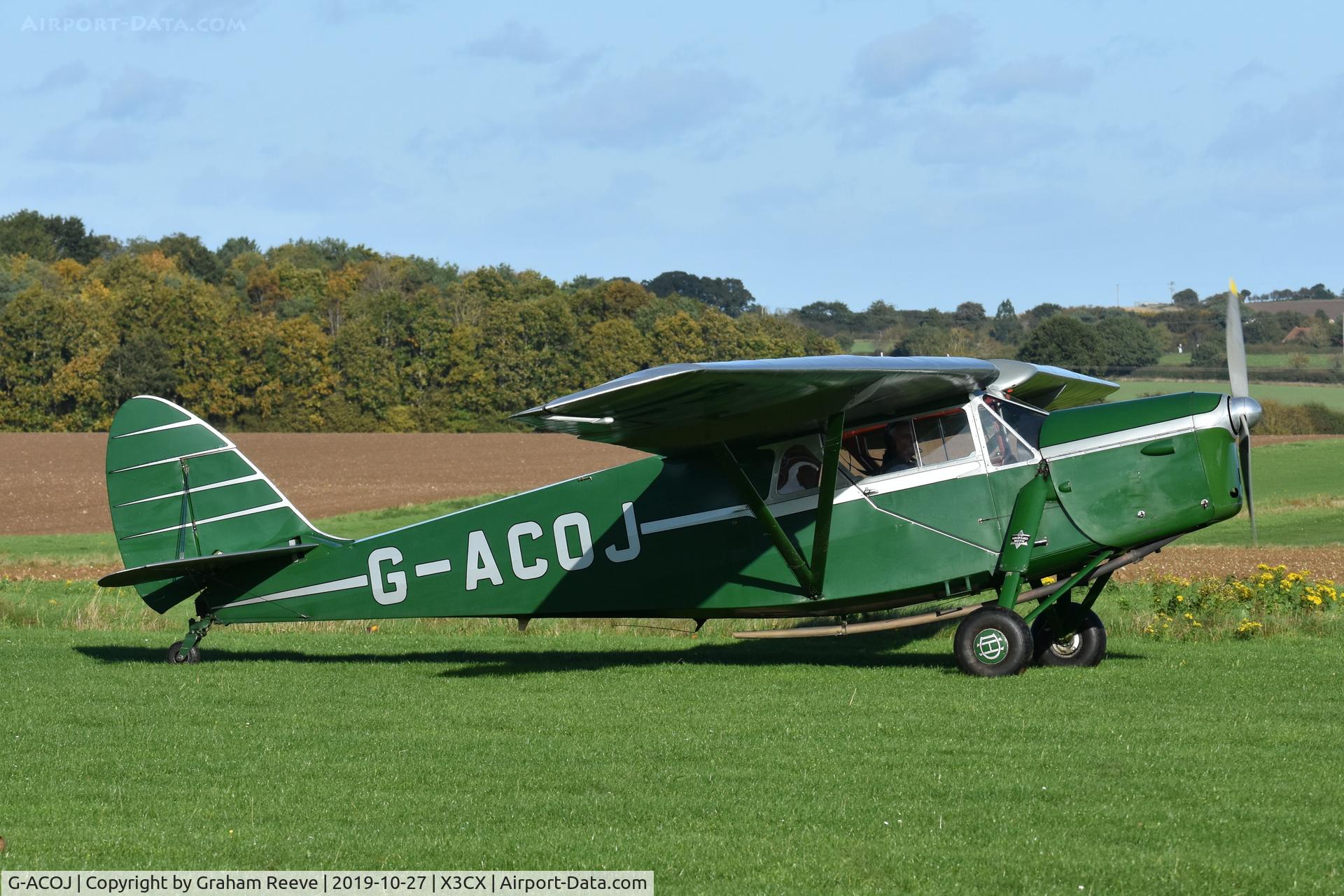 G-ACOJ, 1934 De Havilland DH.85 Leopard Moth C/N 7035, Just landed at Northrepps.
