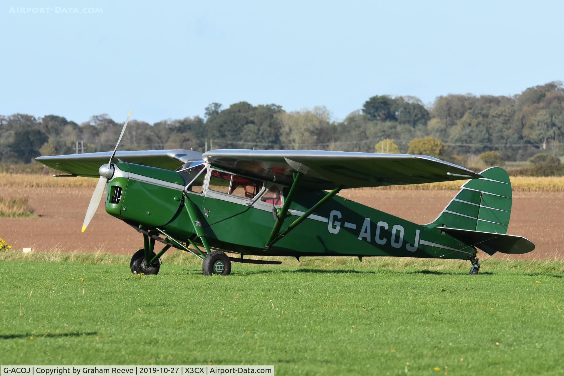G-ACOJ, 1934 De Havilland DH.85 Leopard Moth C/N 7035, Parked at Northrepps.