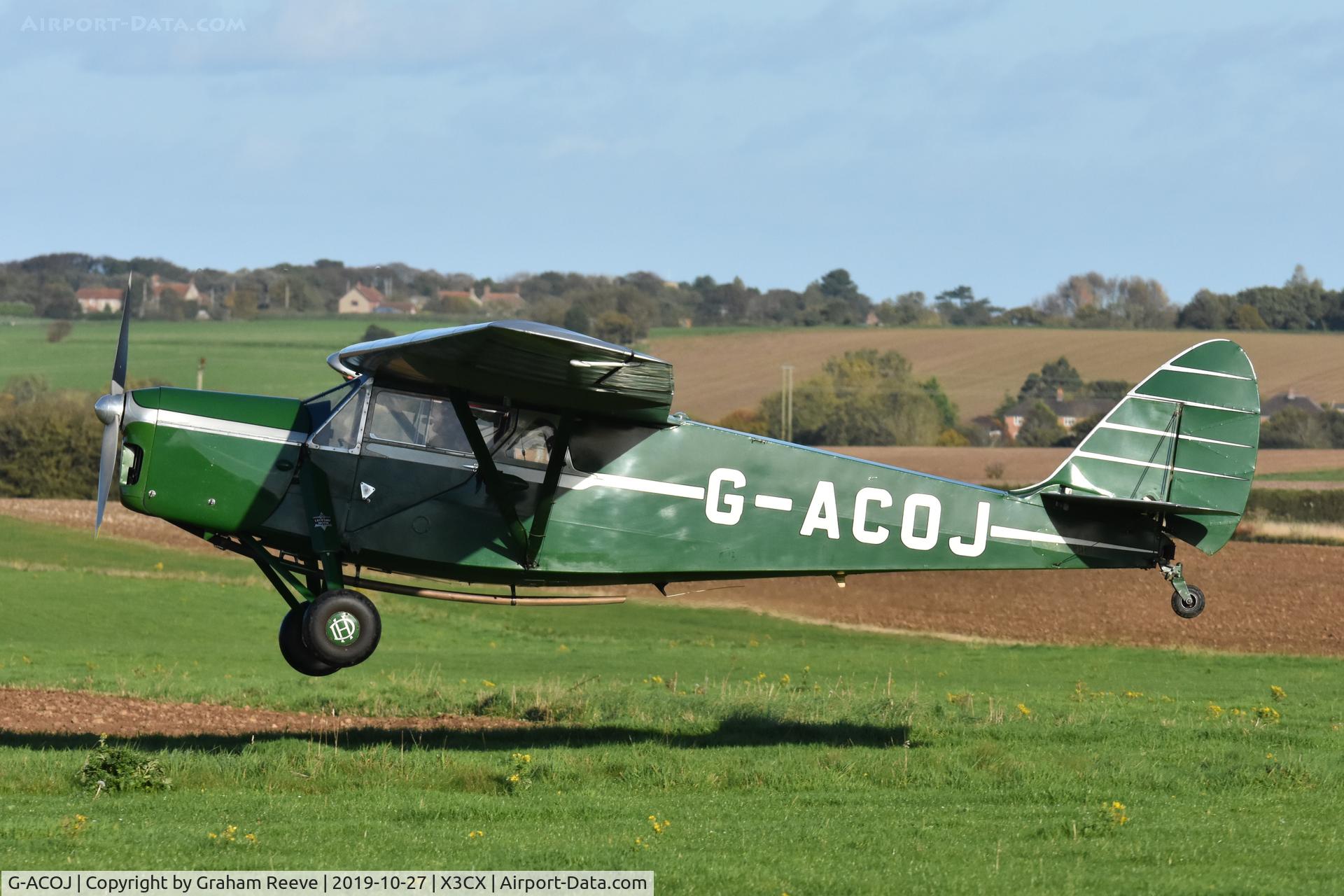 G-ACOJ, 1934 De Havilland DH.85 Leopard Moth C/N 7035, Departing from Northrepps.