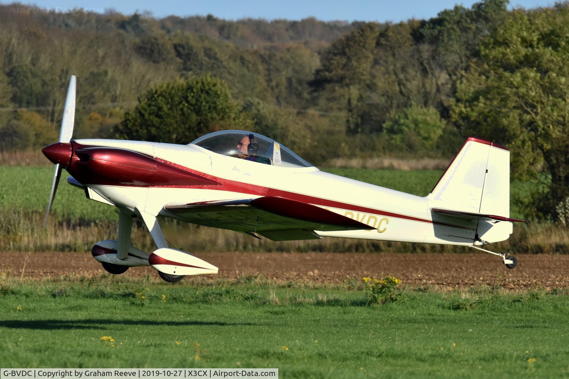 G-BVDC, 1994 Vans RV-3 C/N PFA 099-12218, Departing from Northrepps.