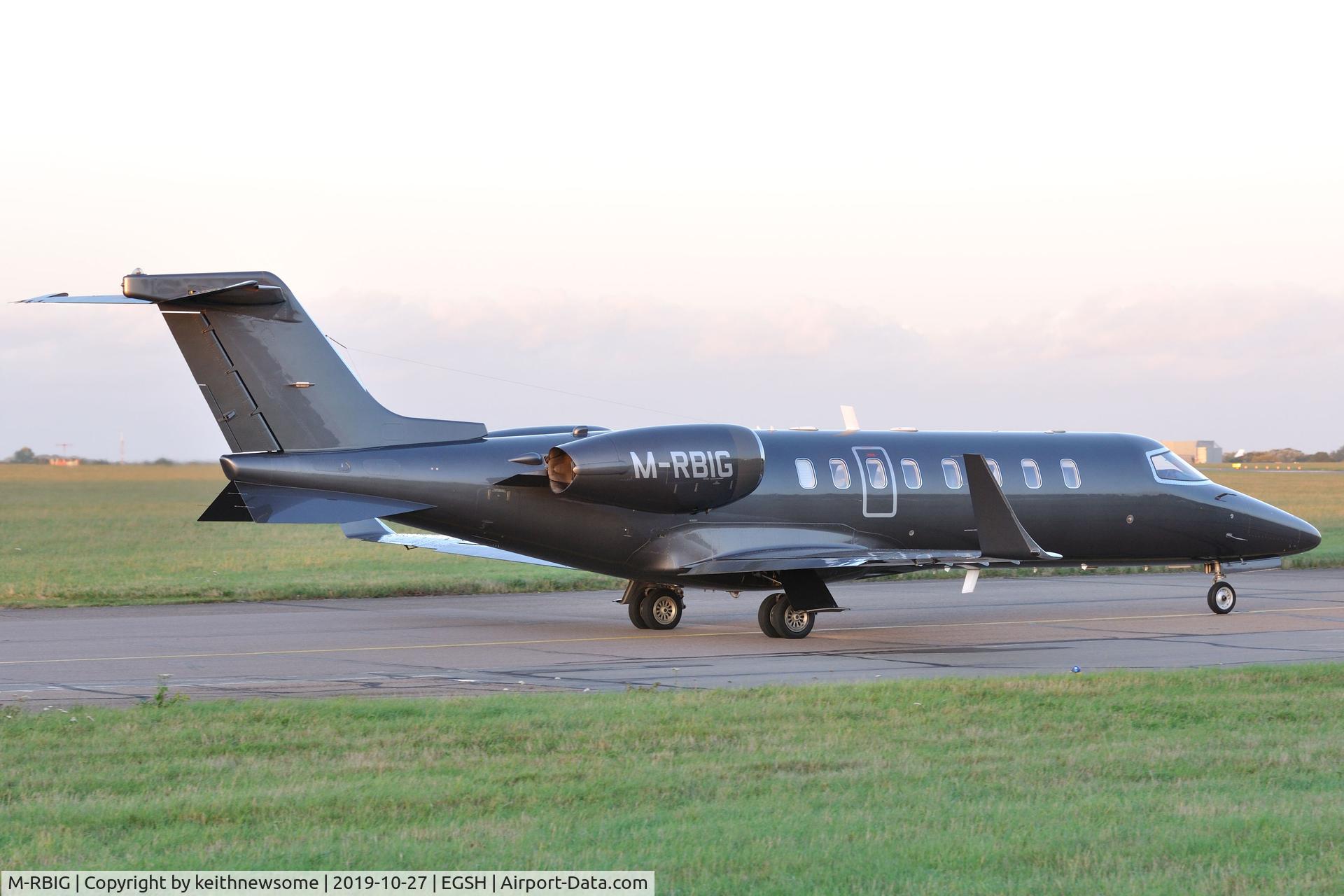 M-RBIG, 2005 Learjet 45 C/N 45-280, Leaving Norwich.