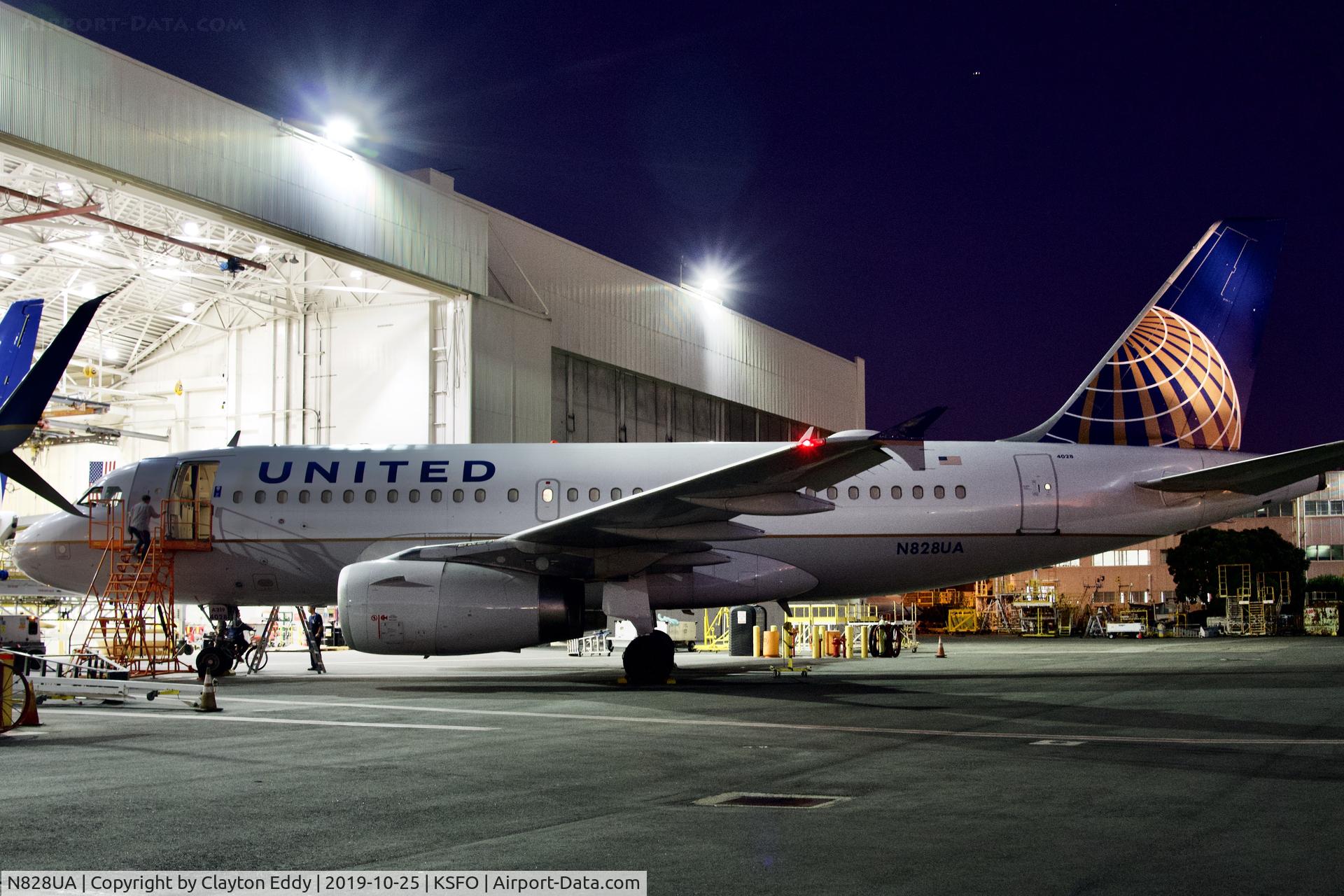 N828UA, 1999 Airbus A319-131 C/N 1031, SFO 2019.