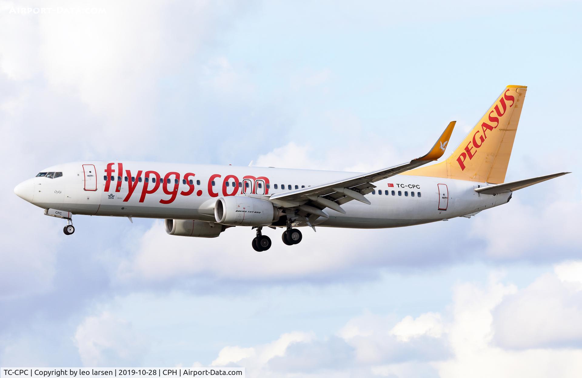 TC-CPC, 2012 Boeing 737-82R C/N 40878, Copenhagen 28.10.2019