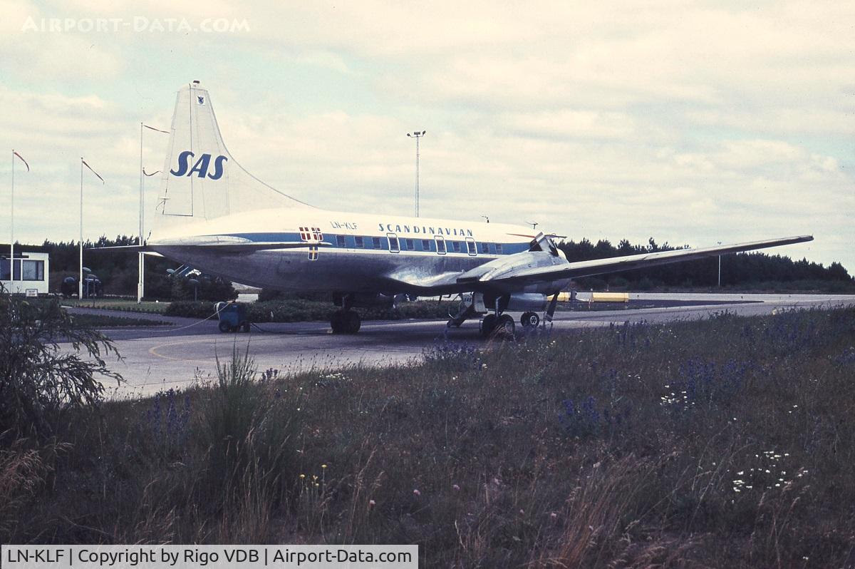 LN-KLF, 1957 Convair 440 Metropolitan C/N 505, Denmark in 1972.  Place & date unknown.