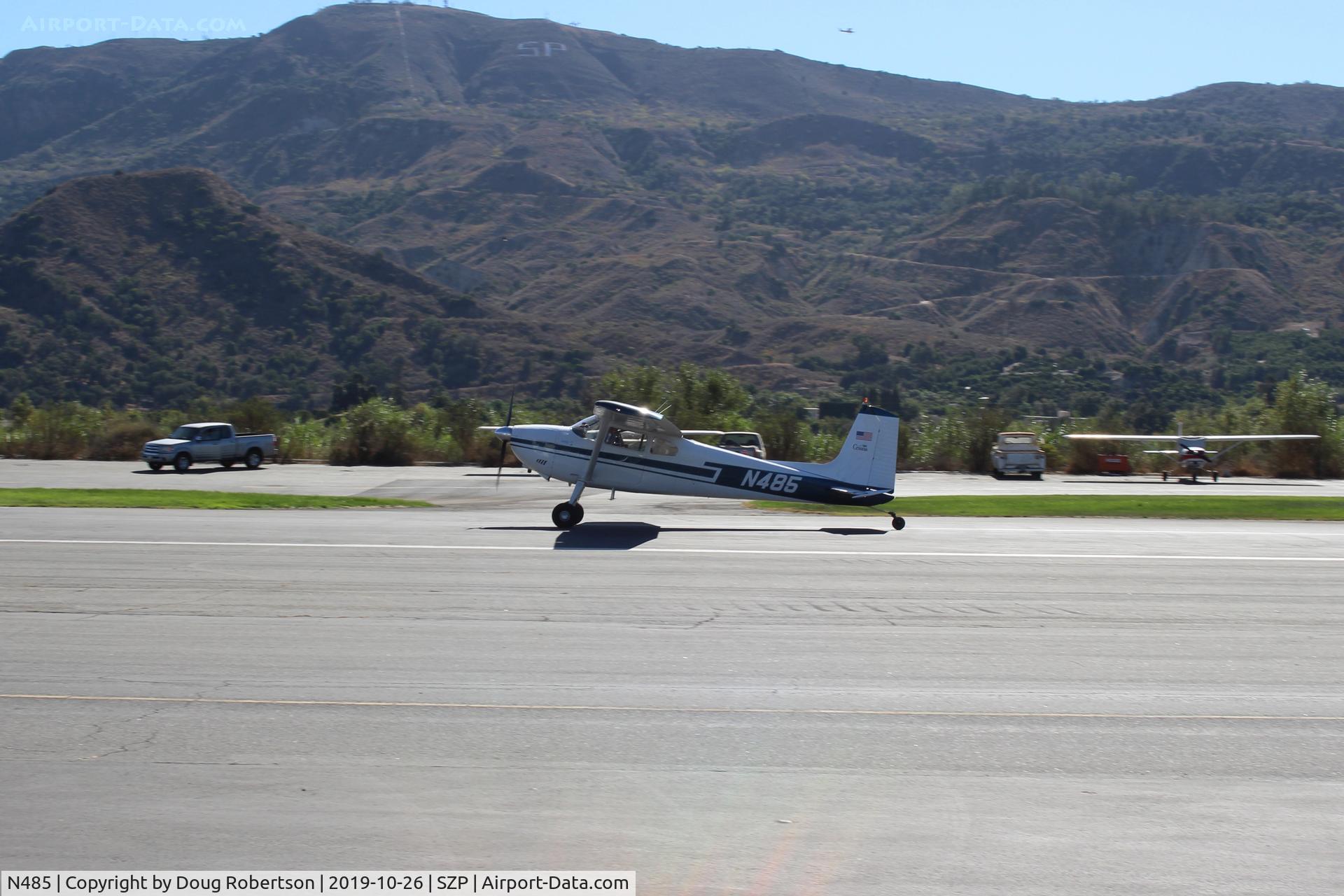 N485, 1959 Cessna 180B C/N 50595, 1959 Cessna 180B, Continental O-470 230 Hp, landing roll Rwy 04
