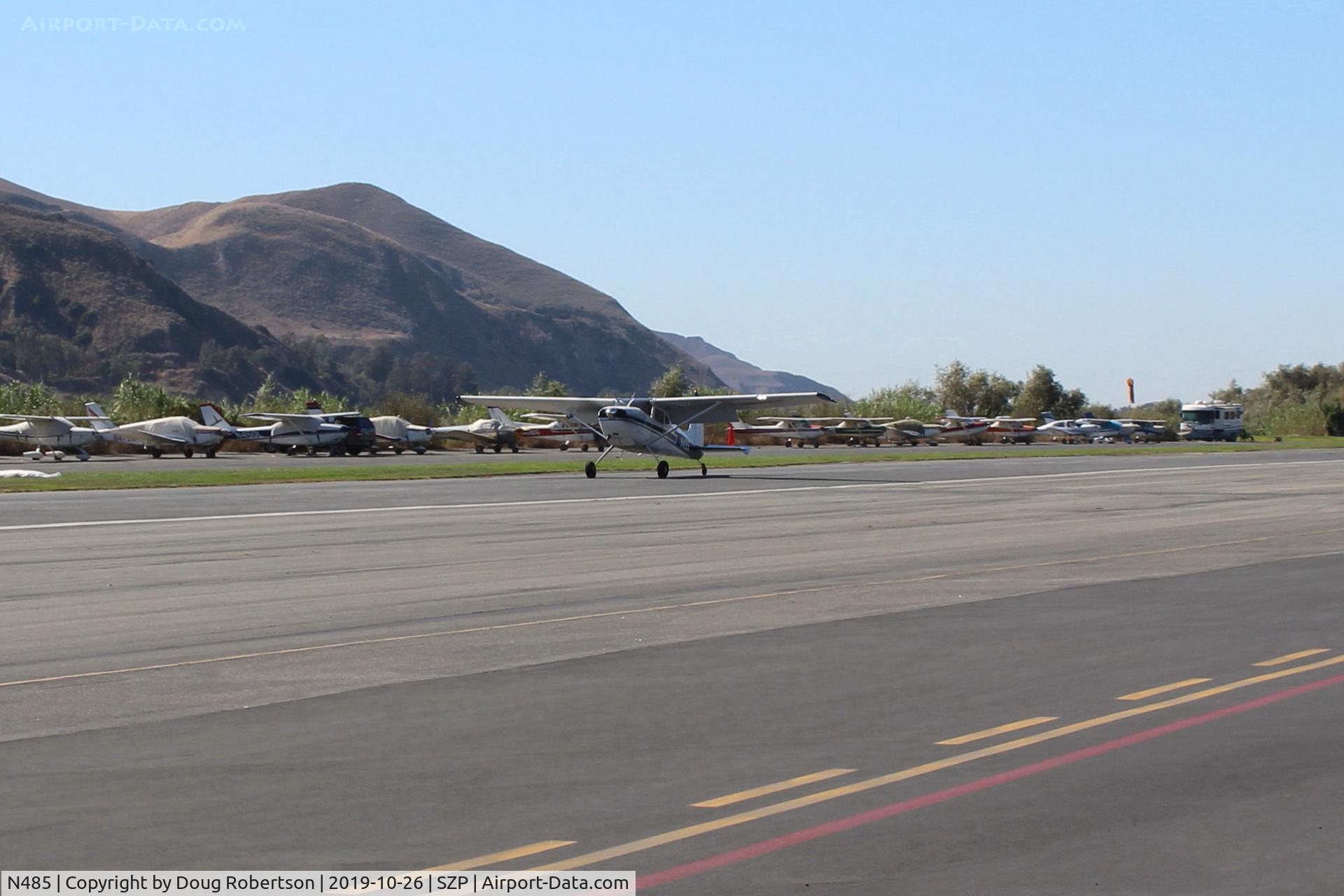 N485, 1959 Cessna 180B C/N 50595, 1959 Cessna 180B, Continental O-470 230 Hp, landing roll Rwy 04