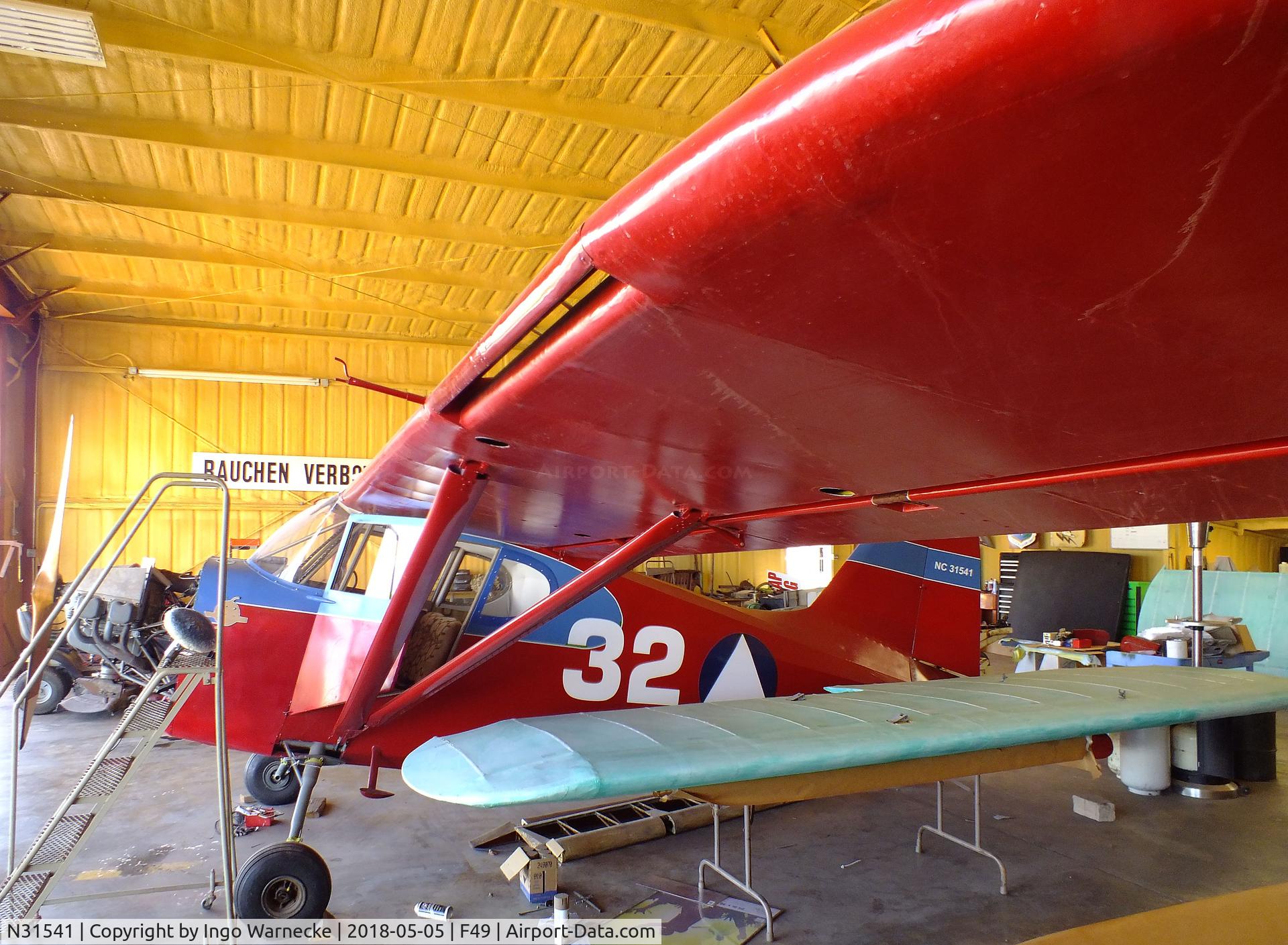 N31541, 1941 Stinson 10A C/N 7790, Stinson 10A Voyager at the Texas Air Museum Caprock Chapter, Slaton TX