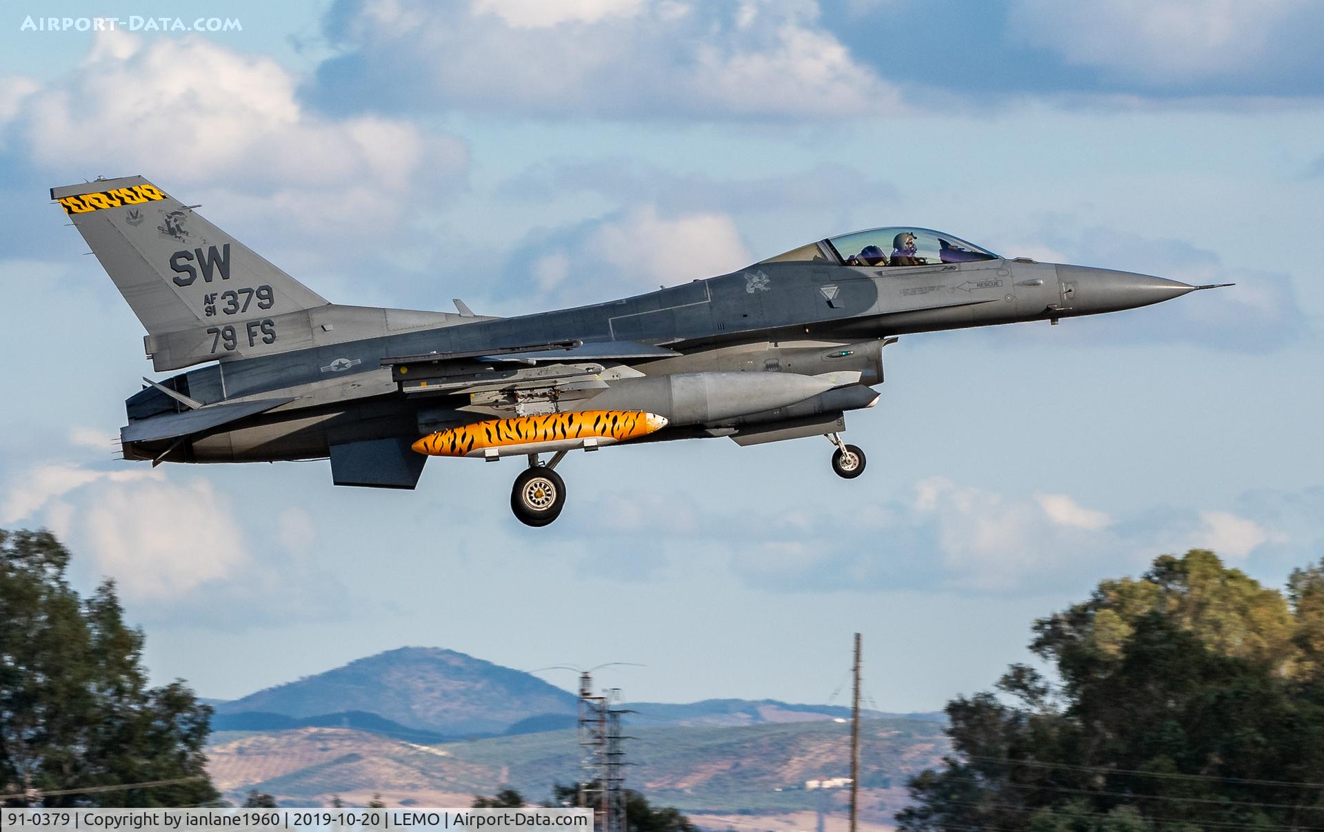 91-0379, 1991 General Dynamics F-16CM Fighting Falcon C/N CC-77, Shaw AFB F16C at Moron Air Base, Spain