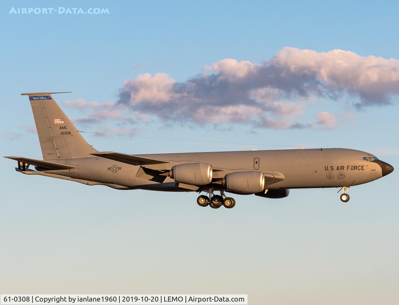 61-0308, 1961 Boeing KC-135R Stratotanker C/N 18215, Arriving at Moron Air Base, Spain