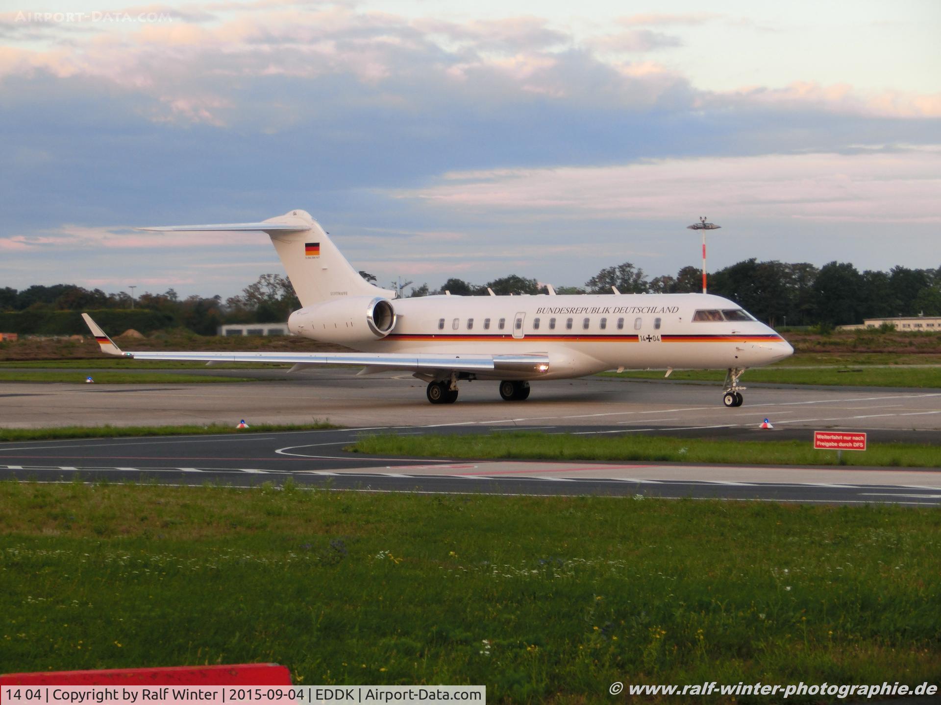14 04, 2011 Bombardier BD-700-1A11 Global 5000 C/N 9417, Bombarider BD-700-1A11 Global 5000 - GAF German Air Force - 9417 - 14+04 - 04.09.2015 - CGN