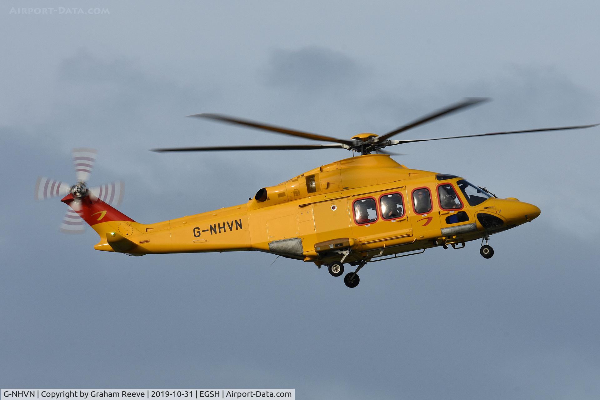 G-NHVN, 2015 AgustaWestland AW-139 C/N 31700, Landing at Norwich.