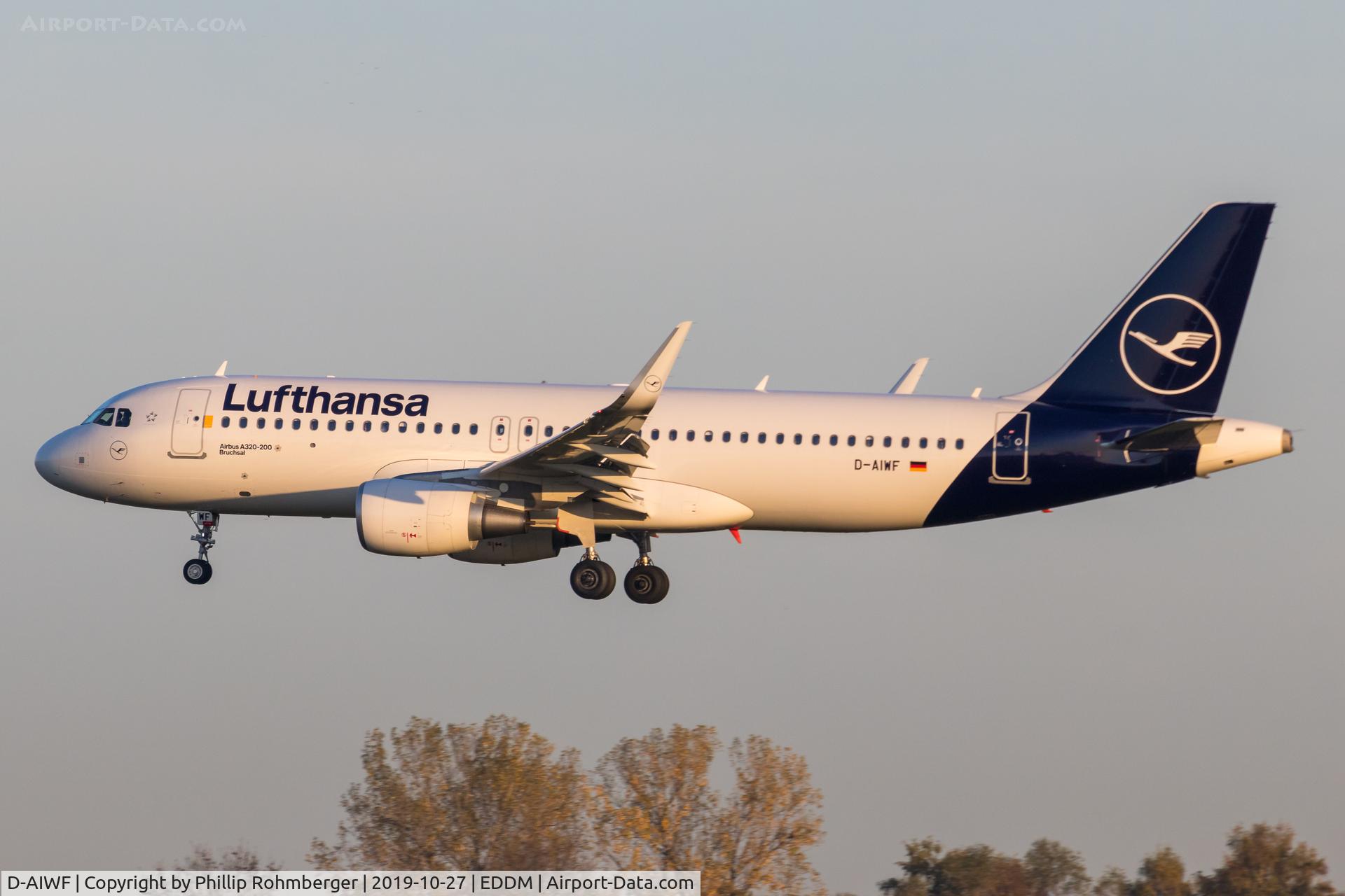 D-AIWF, 2019 Airbus A320-214 C/N 8853, approaching EDDM in the morning.