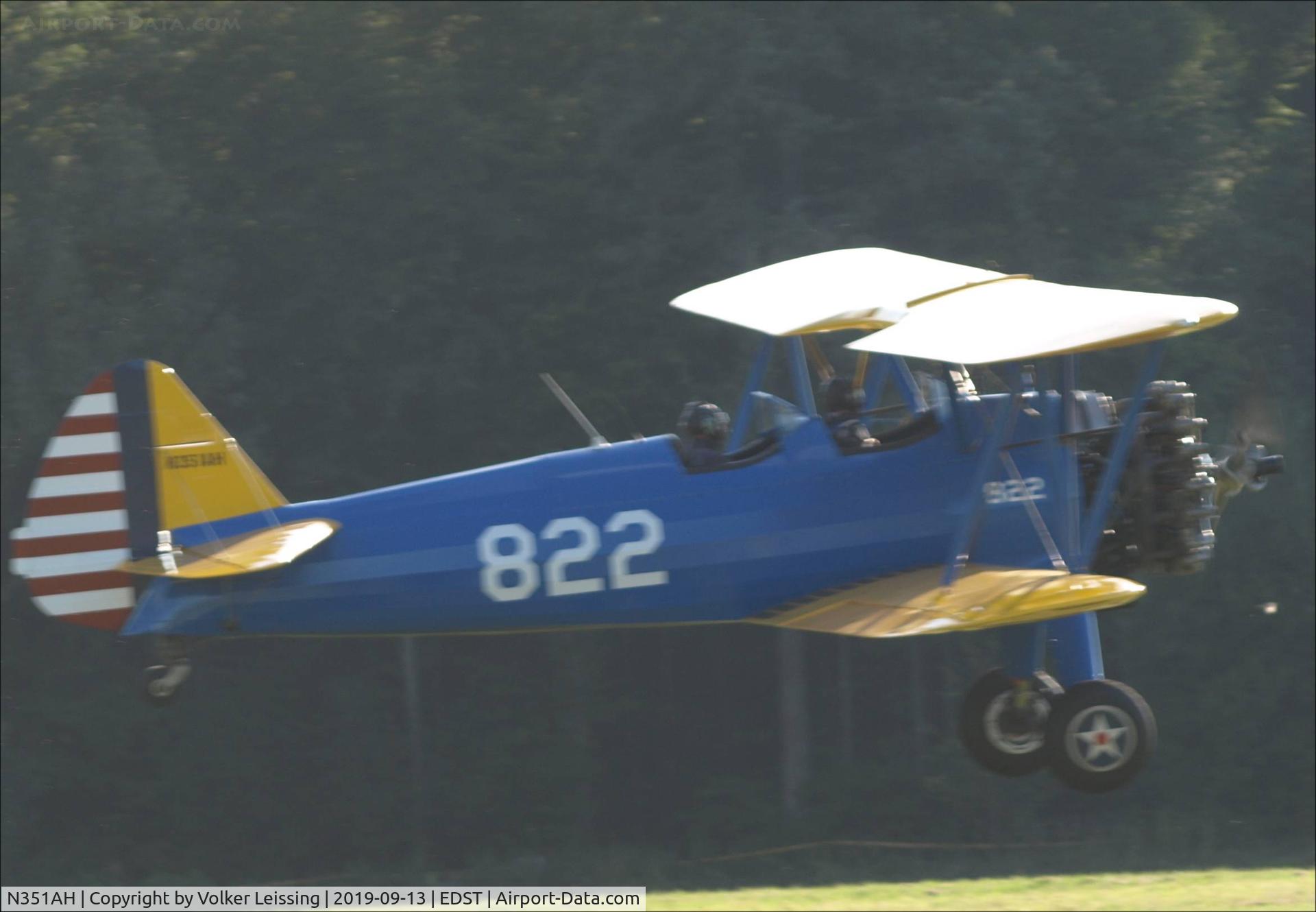 N351AH, 1943 Boeing A75N1 C/N 75-12351, landing at ott19