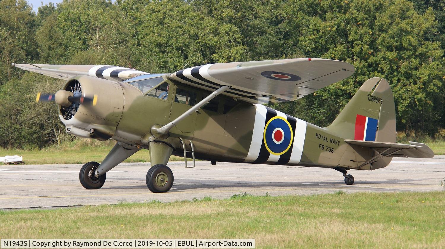 N1943S, 1943 Stinson V77 Reliant C/N 77-463, Visitor at Ursel, participant Aalter Taptoe evening flight.