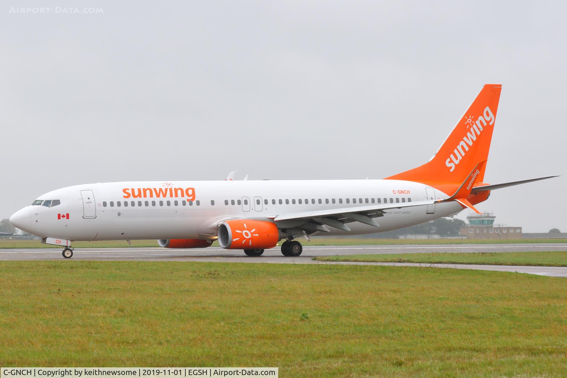 C-GNCH, 2014 Boeing 737-81D C/N 39438, Leaving Norwich for Toronto, season over !