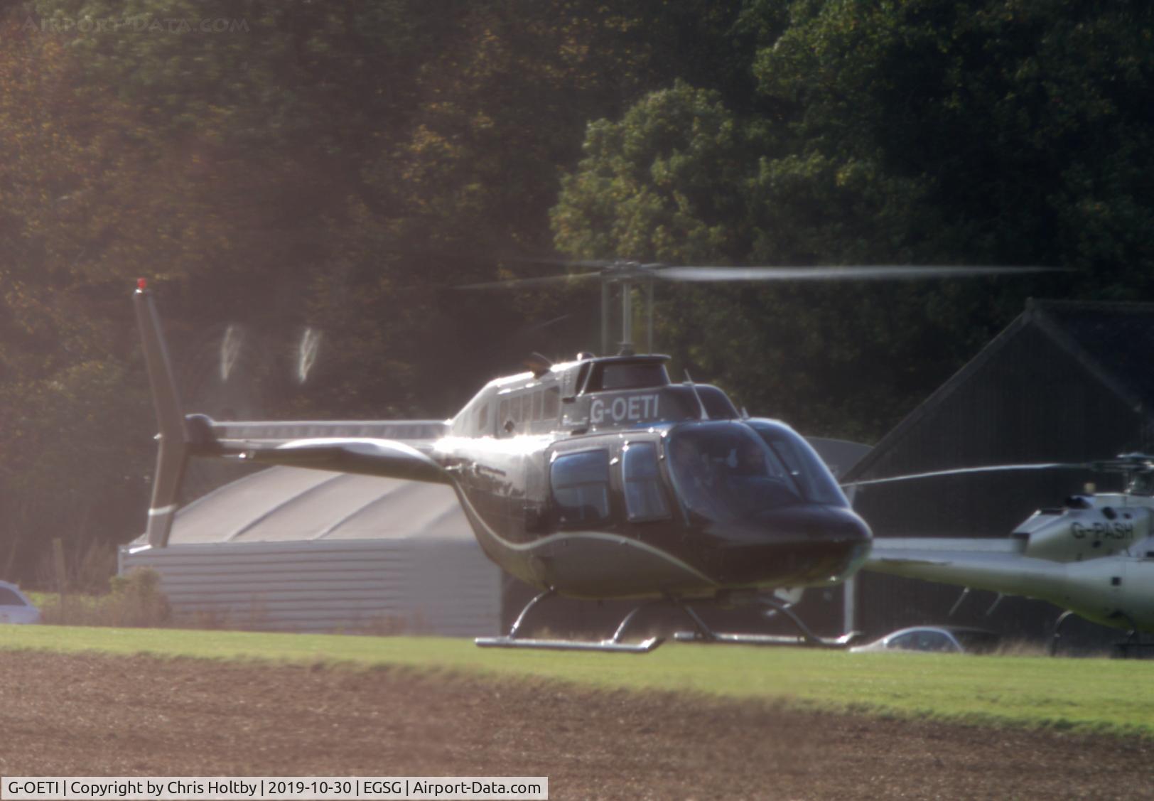 G-OETI, 1978 Bell 206B JetRanger III C/N 2533, Jet Ranger landing at Stapleford Tawney, Essex