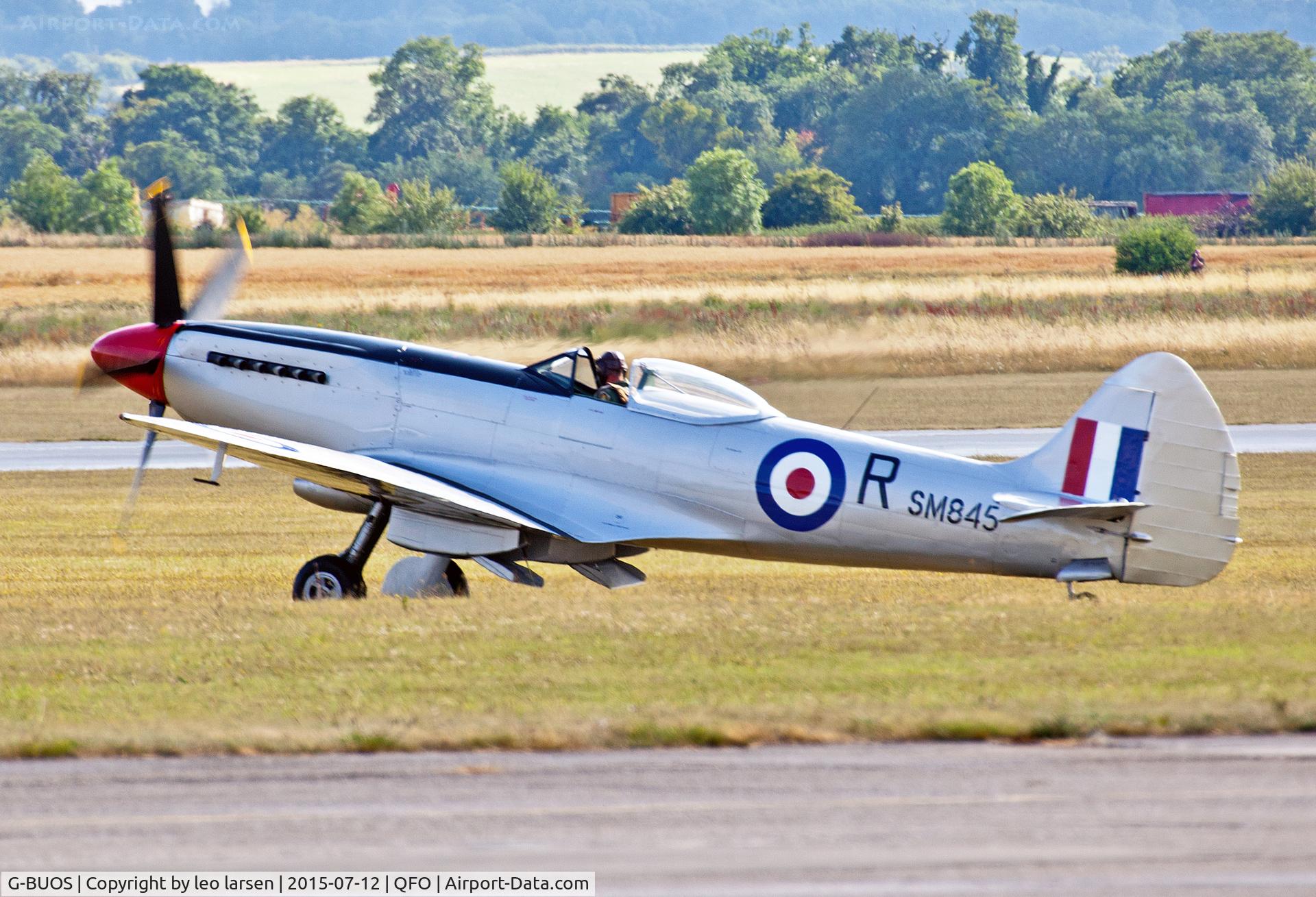 G-BUOS, 1945 Supermarine 394 Spitfire FR.XVIIIe C/N 6S/672224, Duxford 12.7.2015