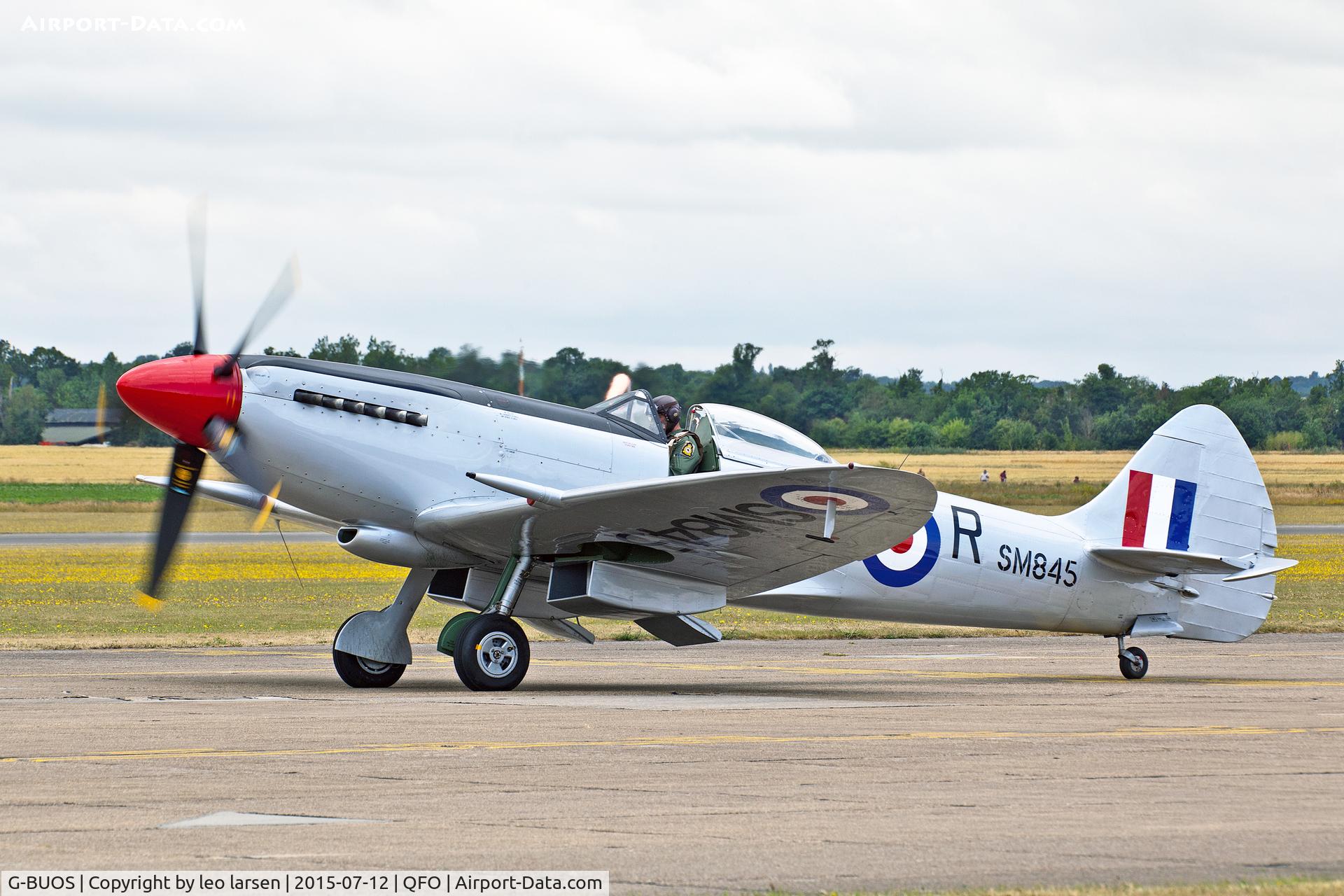 G-BUOS, 1945 Supermarine 394 Spitfire FR.XVIIIe C/N 6S/672224, Duxford 12.7.2015